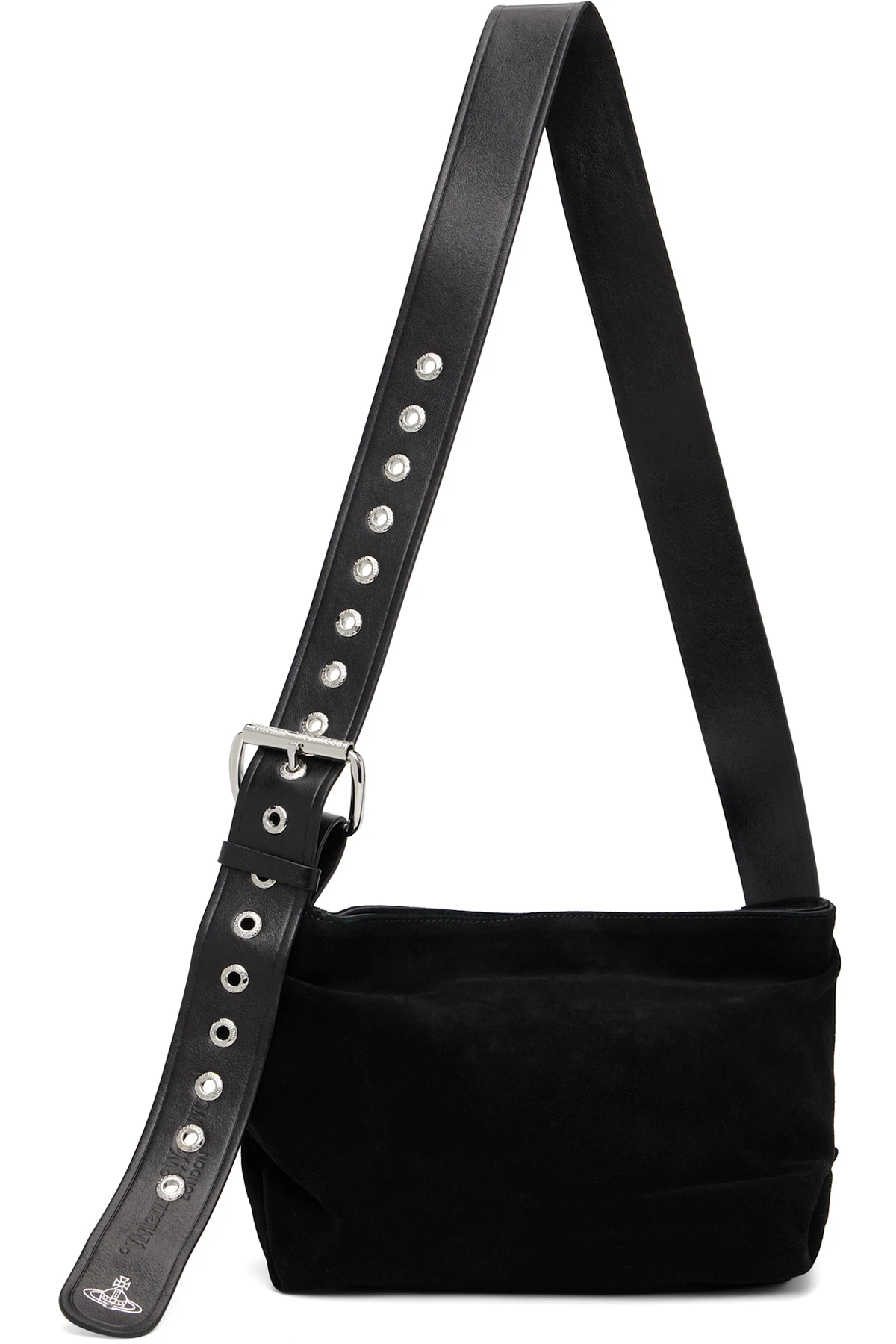 Black Suede Maxime Small Crossbody Bag