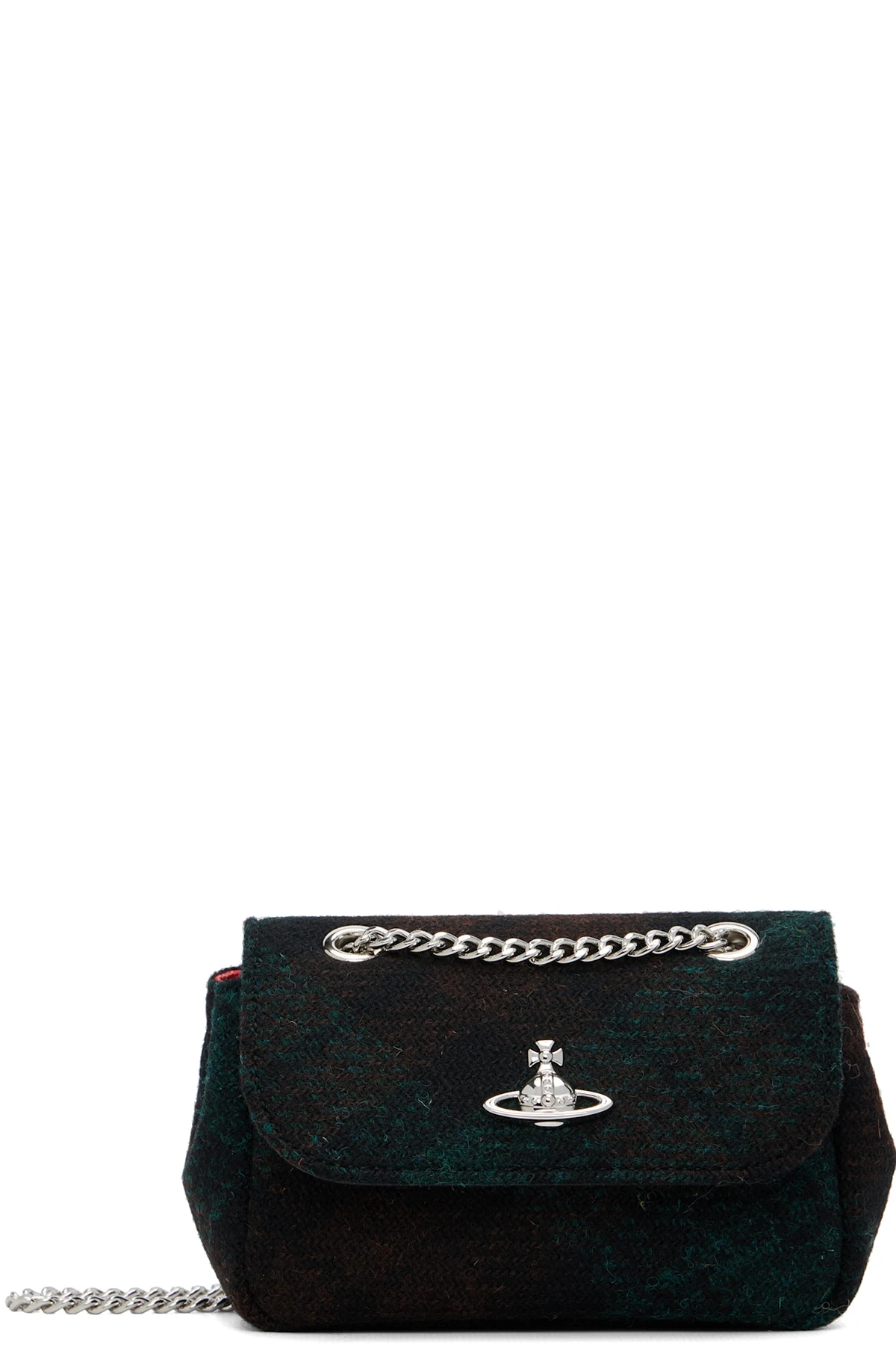 Green Check Small Chain Bag