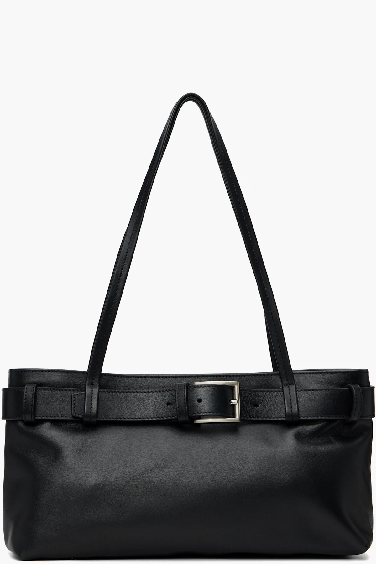 Black Belt Detail Baguette Bag
