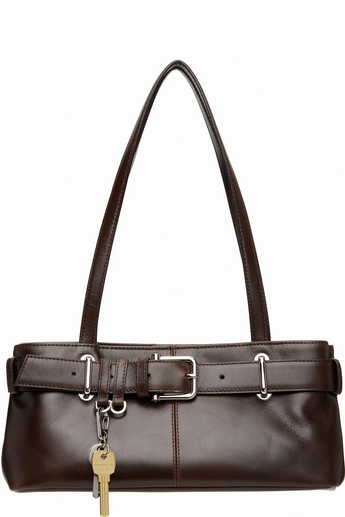 Brown Shoulder Brocle Mini Bag