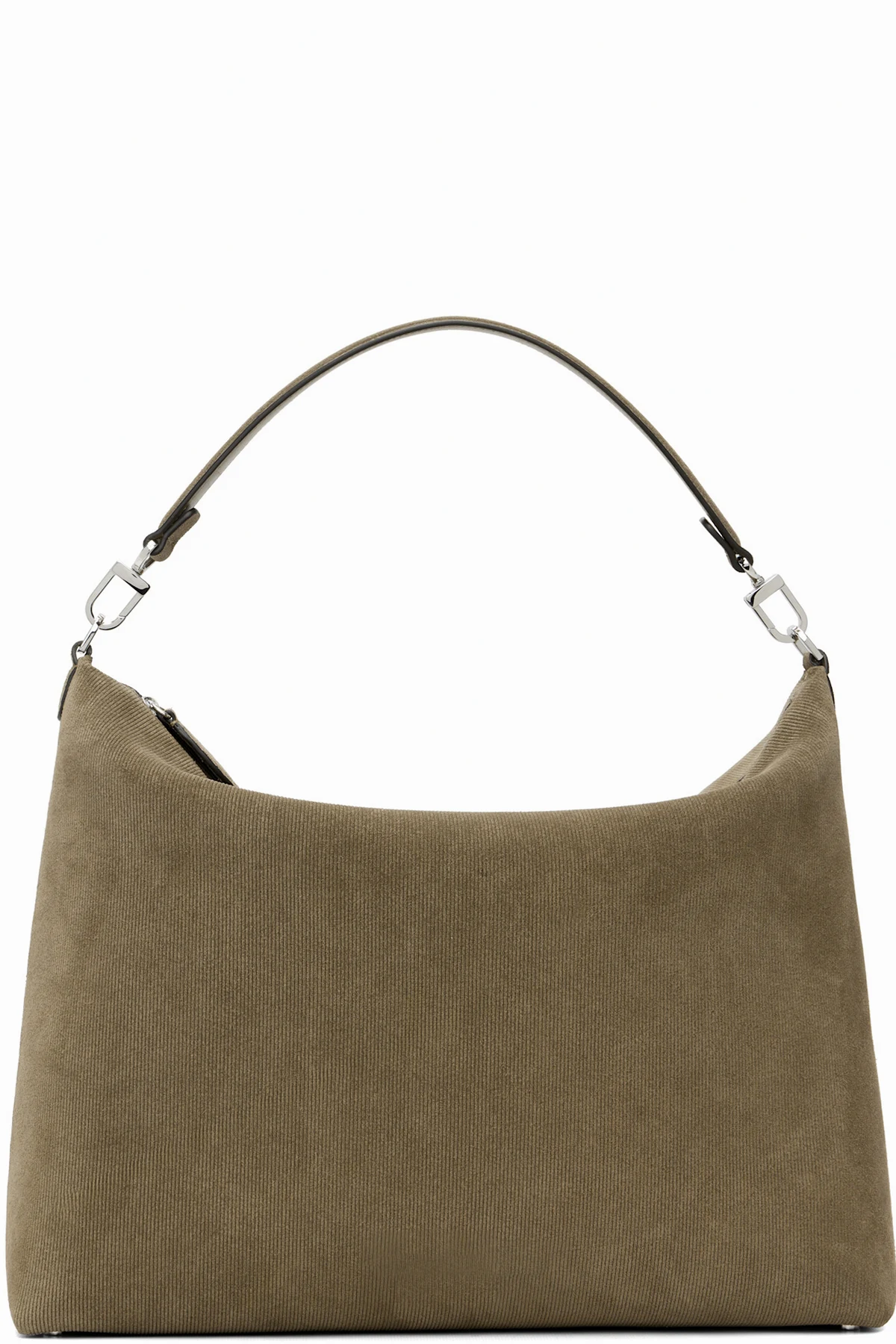 Taupe Medium Bevel Cord-Suede Bag