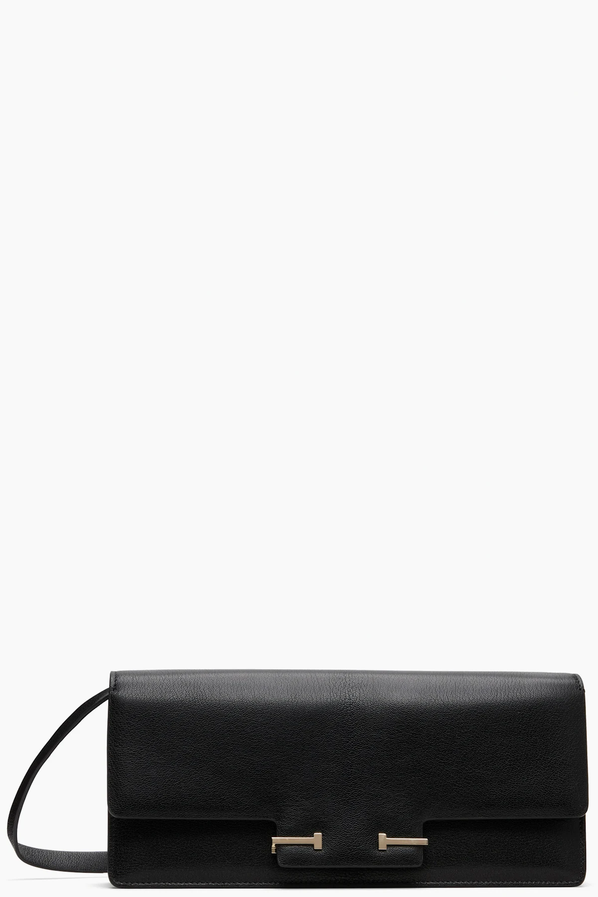 Black Supple Leather Aube E/W Shoulder Bag