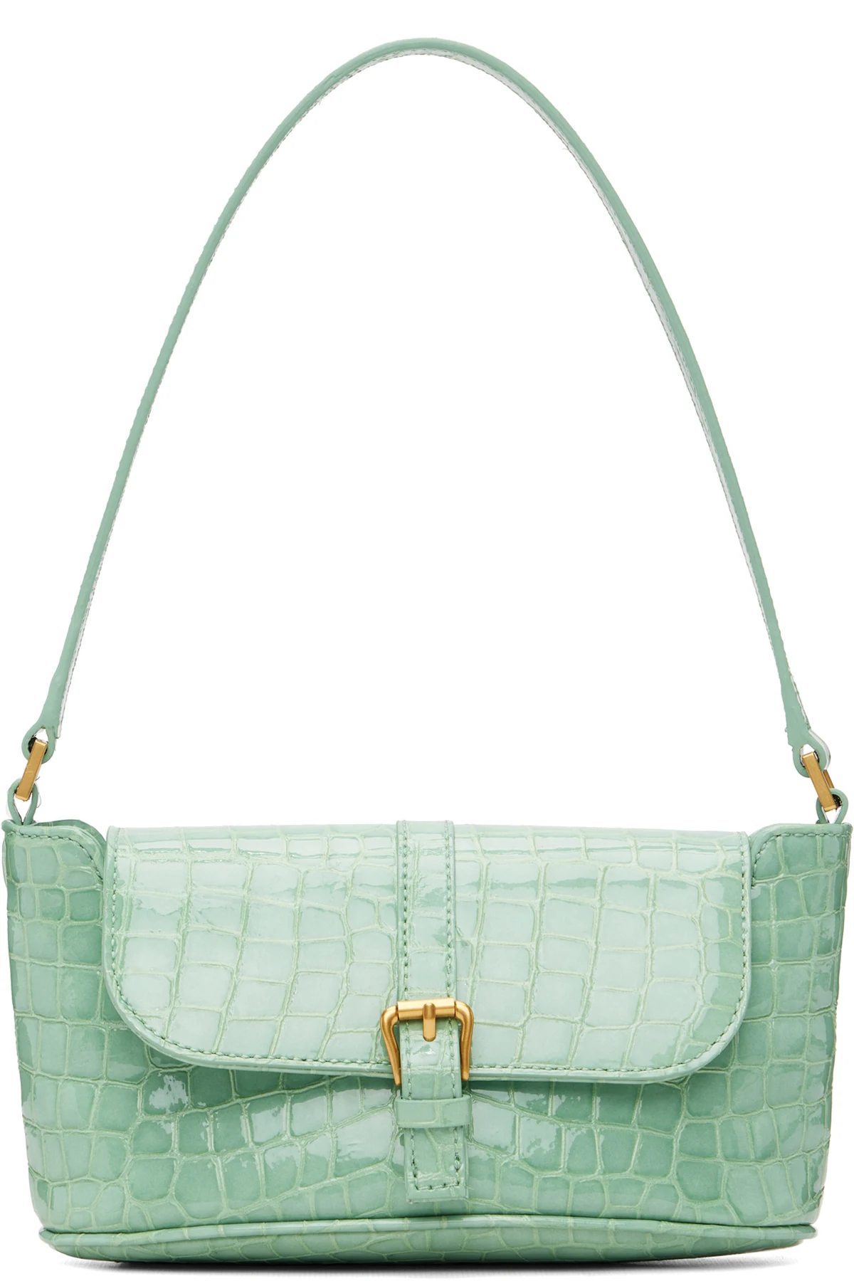 Green Croco Miranda Baguette Bag