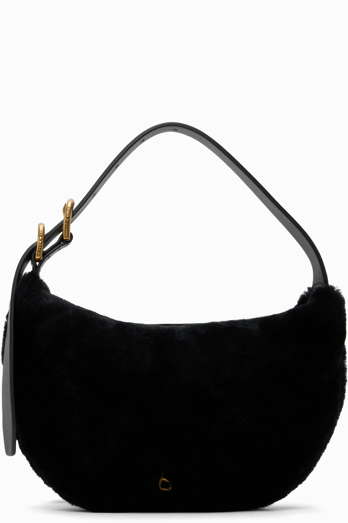 Black Mercer Small Shearling Bag