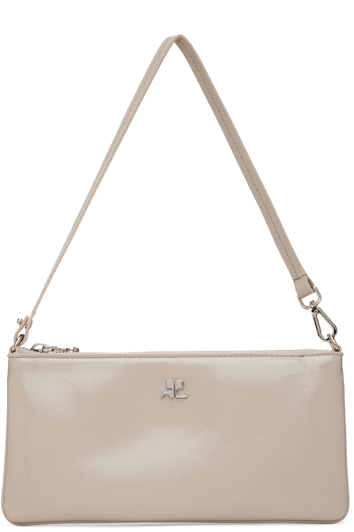 Beige Zipped Naplack Pouch