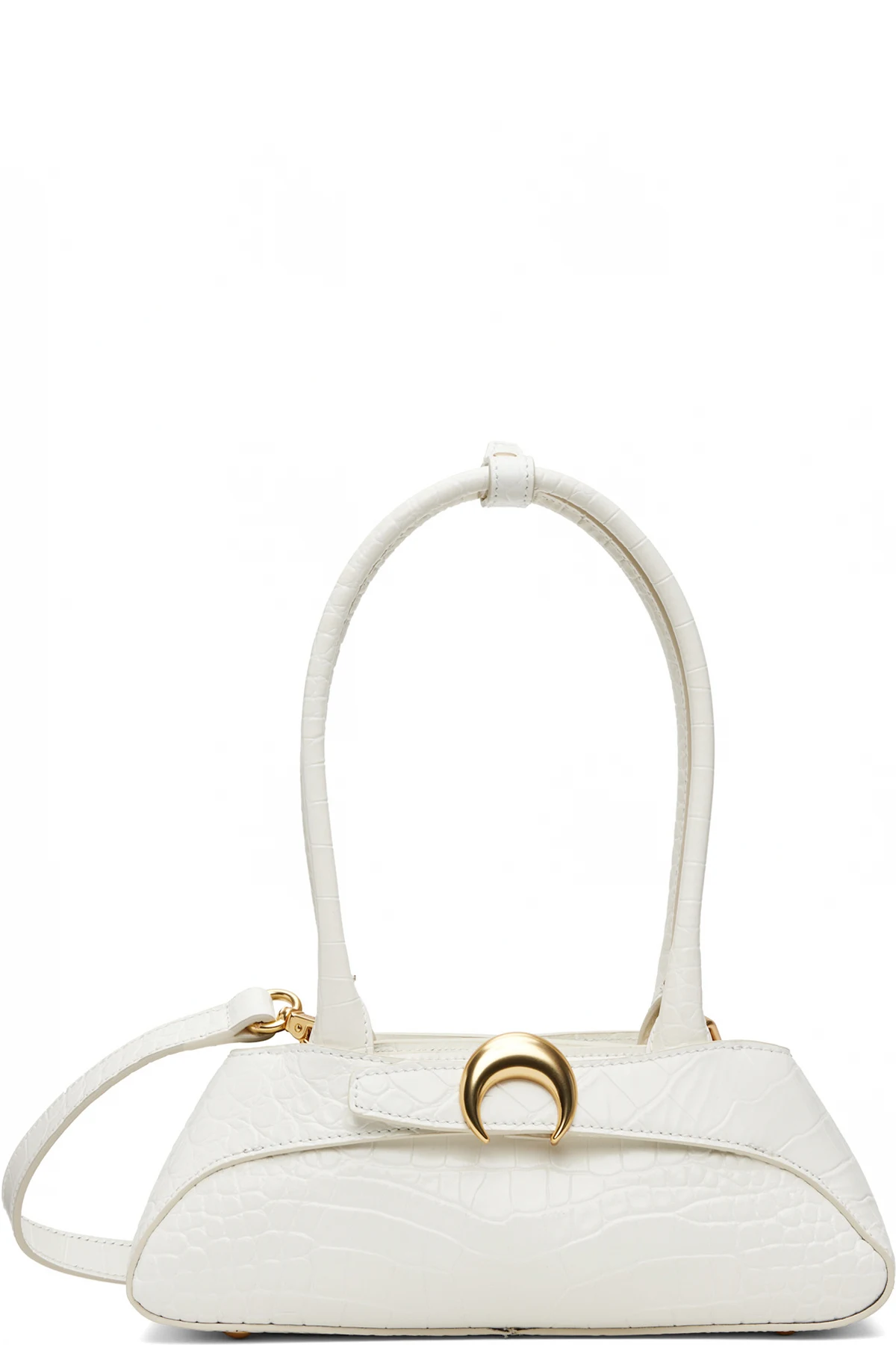 White Croco Embossed Leather Aurora Mini Bag
