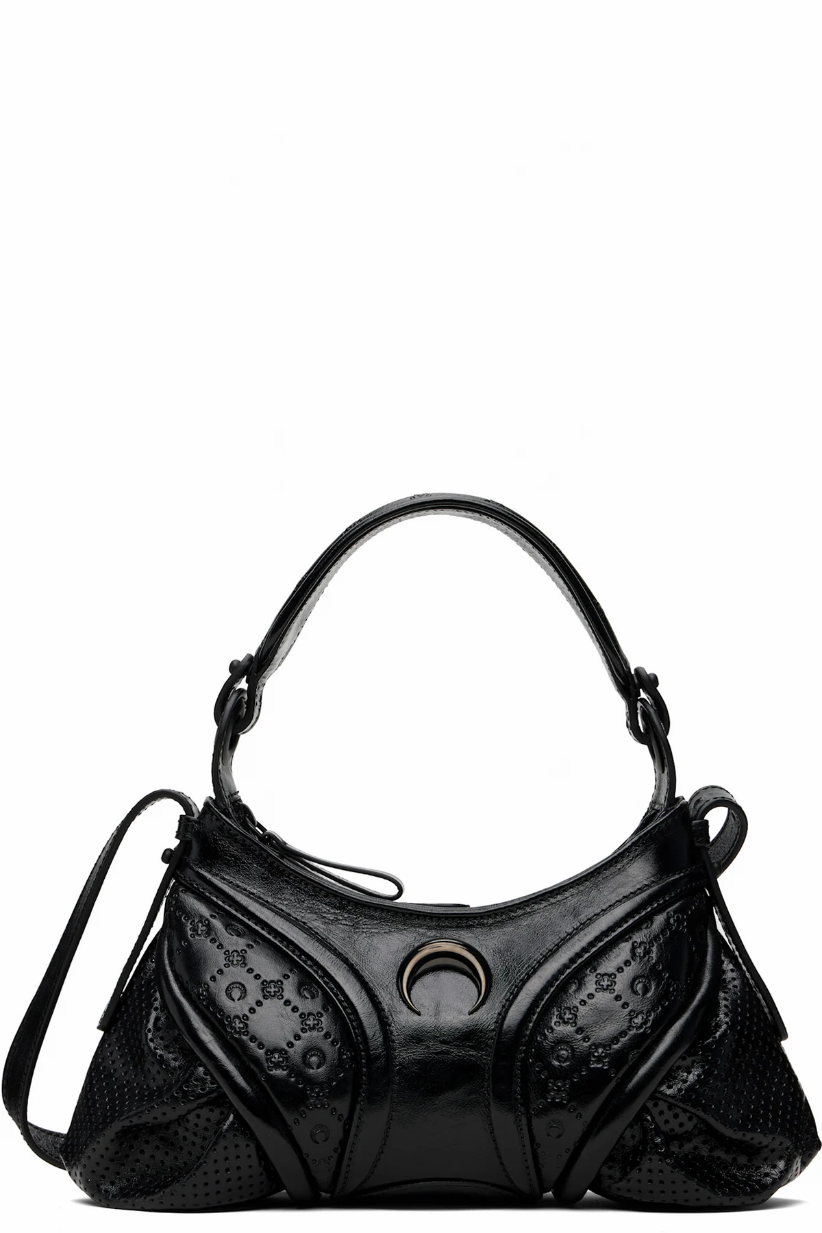 Black Moonogram Leather Futura Mini Bag