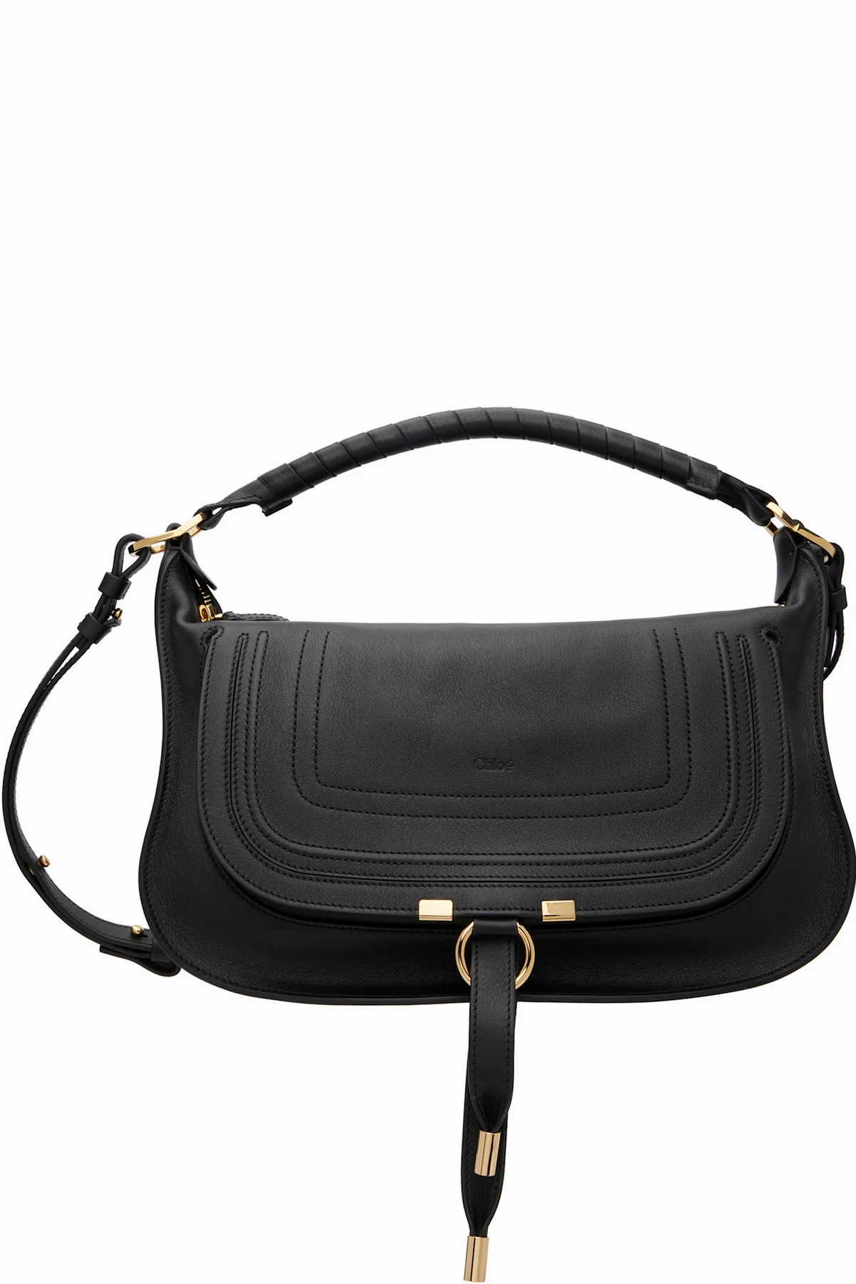 Black Small Marcie Shoulder Bag