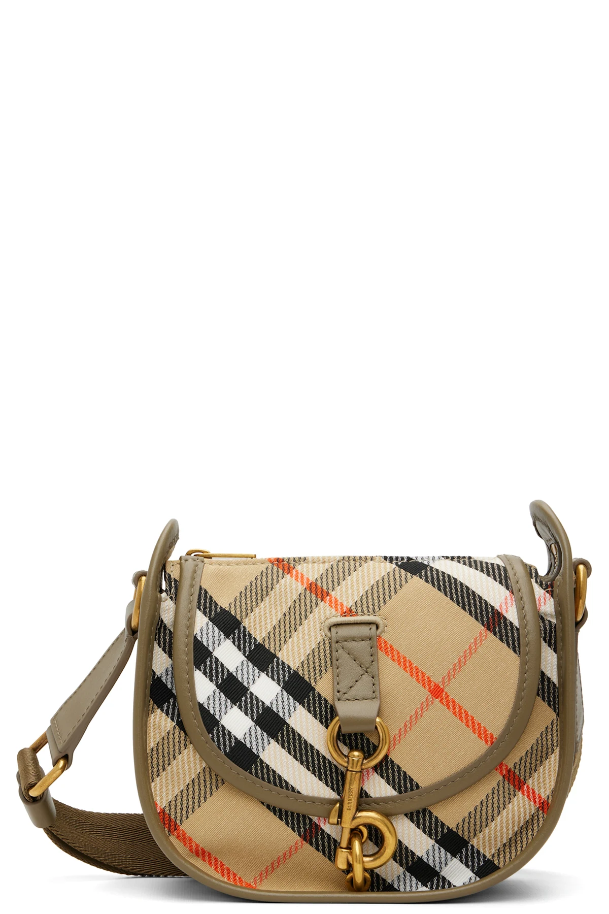 Beige Mini B Clip Messenger Bag