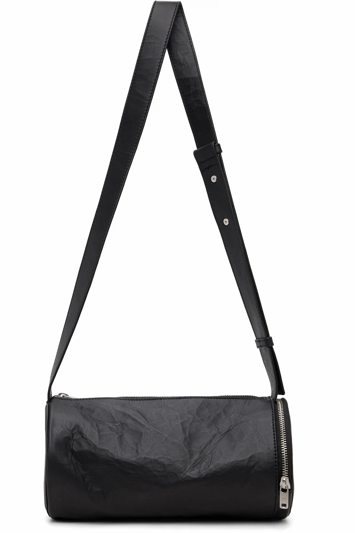 Black 'Y-3' Leather Barrel Bag