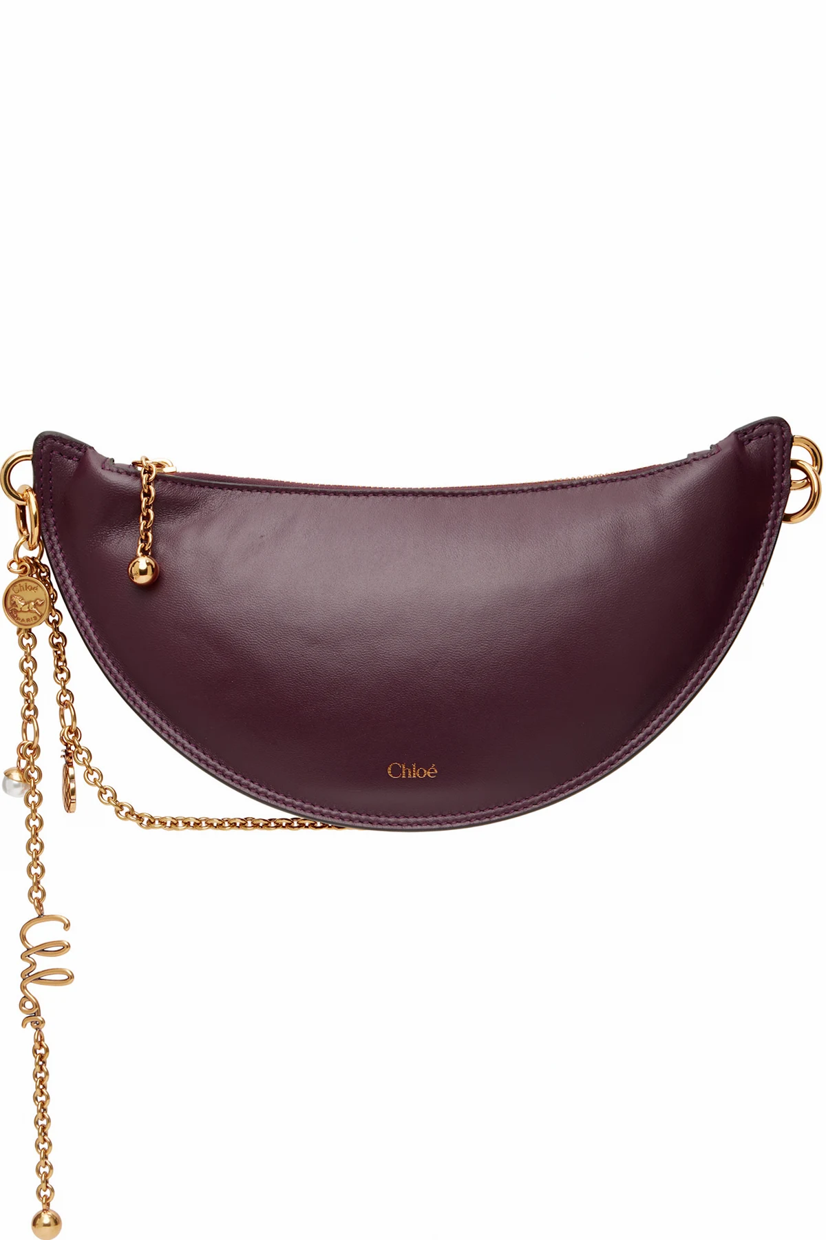 Burgundy Soft Leather Mini 'Chloé Icons' Shoulder Bag