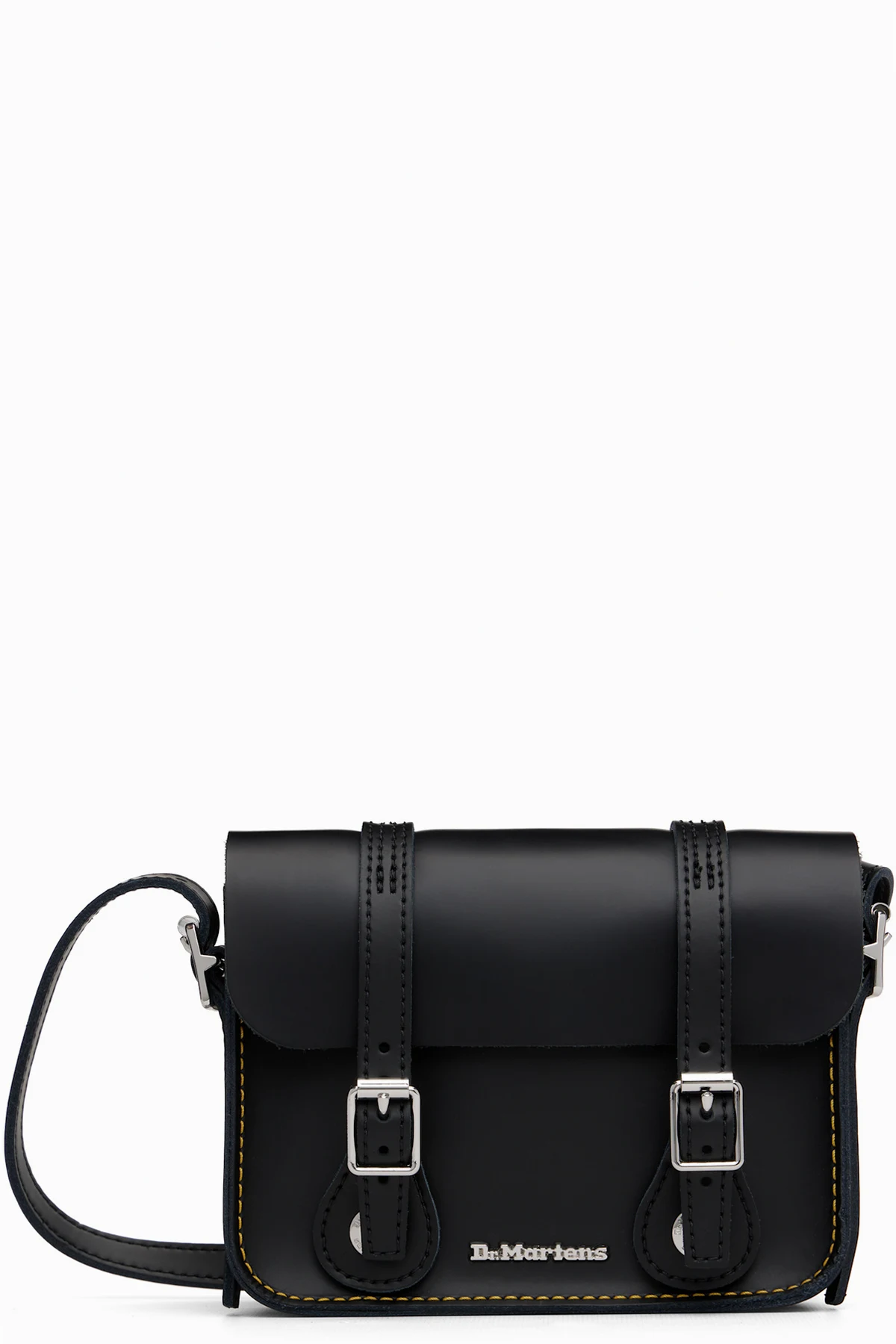 Black 7 Inch Leather Crossbody Bag
