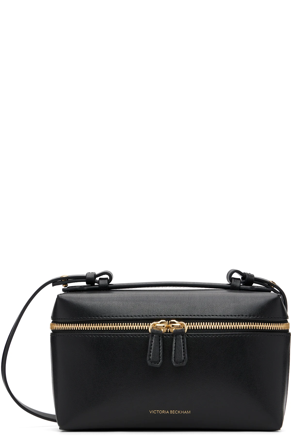 Black Leather Vanity Crossbody Bag