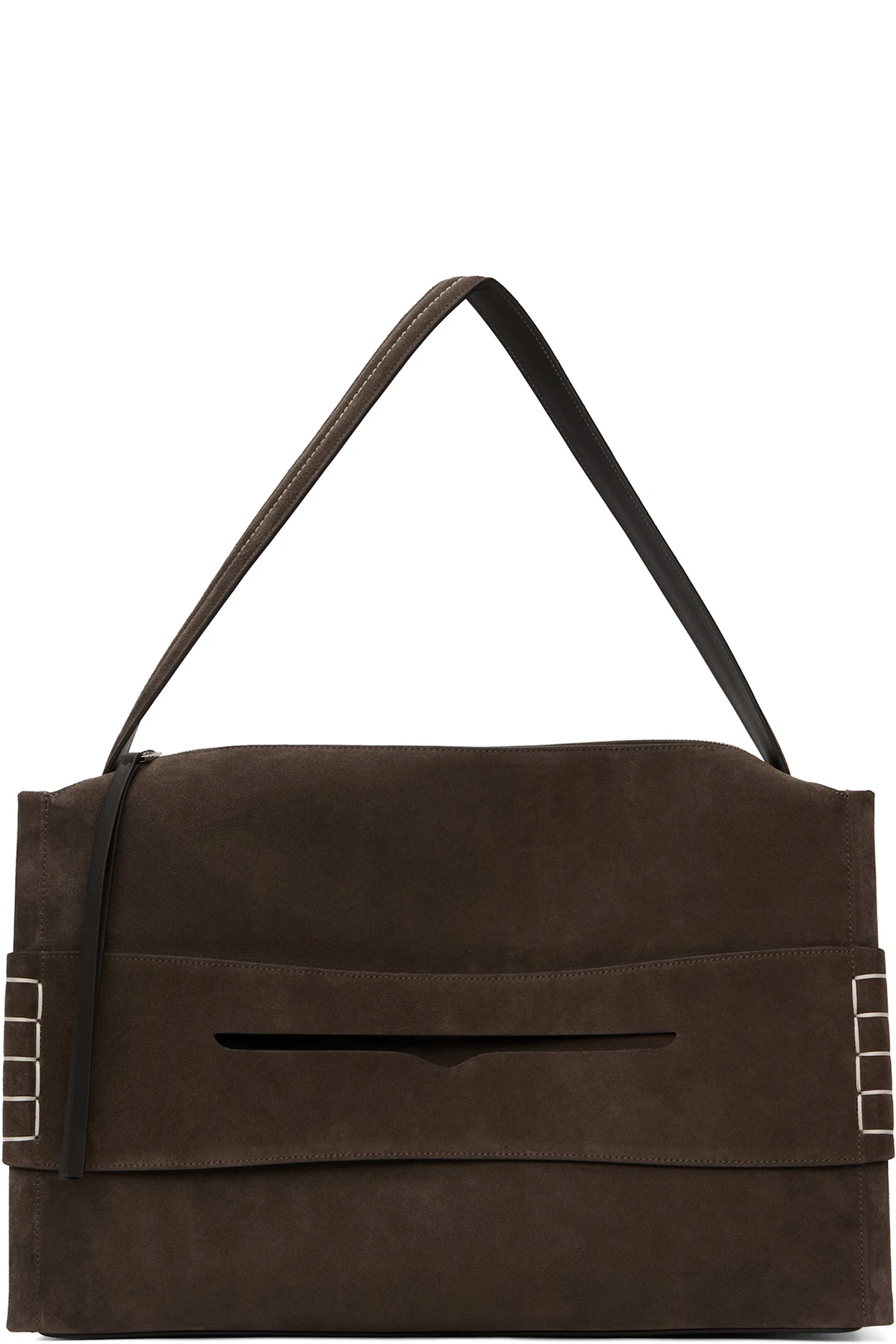 Brown Large Loafer Suede Bag
