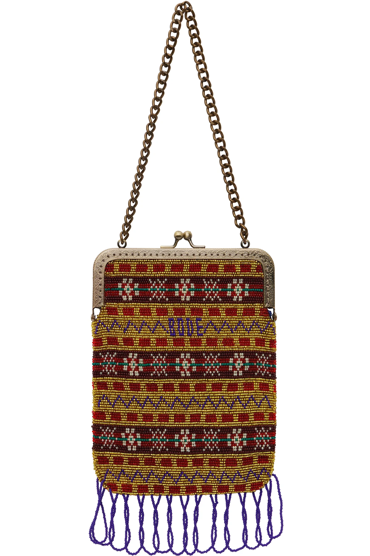 Multicolor Beaded Bracken Frame Bag