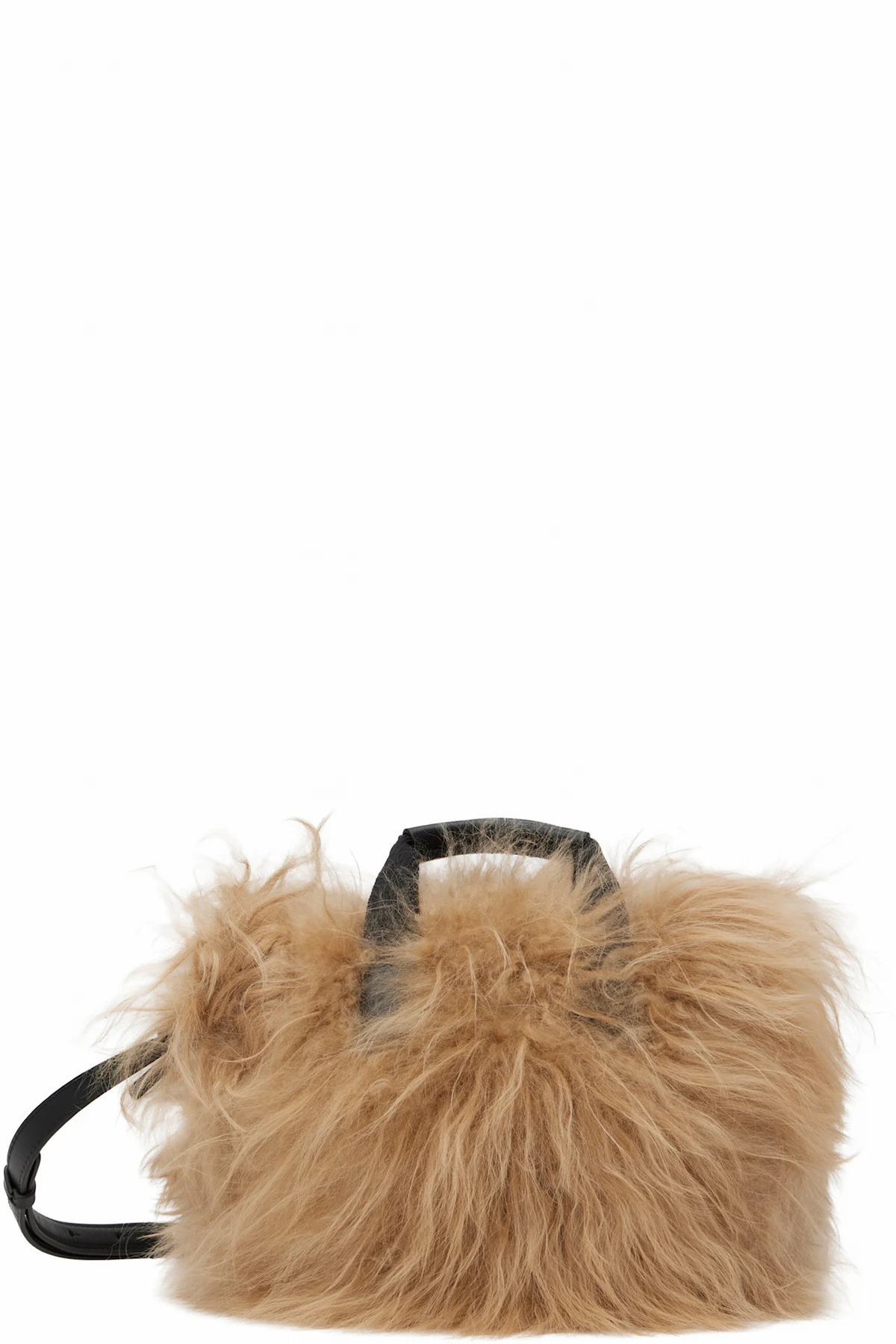 Beige Micro Caradoc Shearling Bag