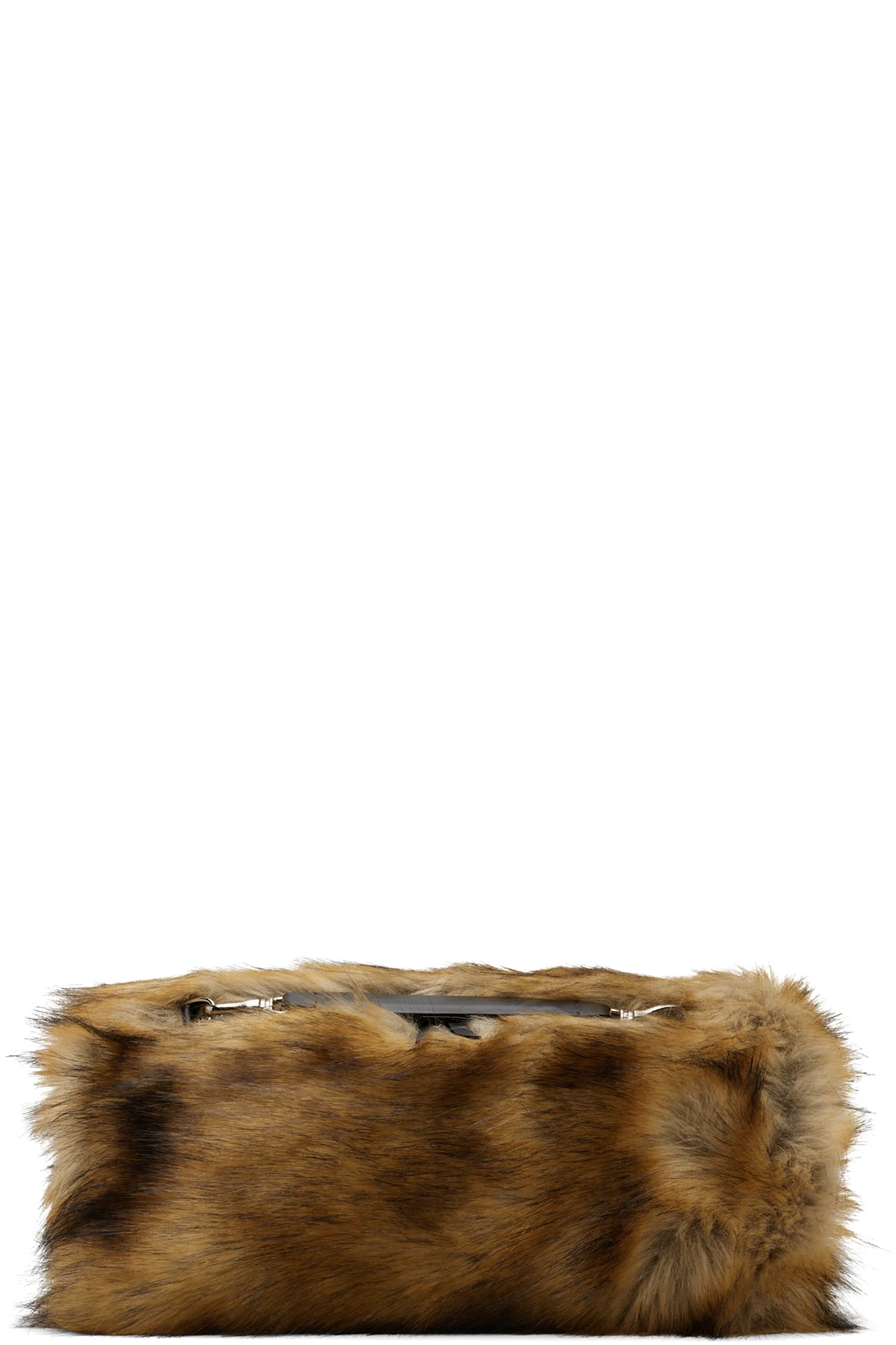 Brown Hand Faux-Fur Bag