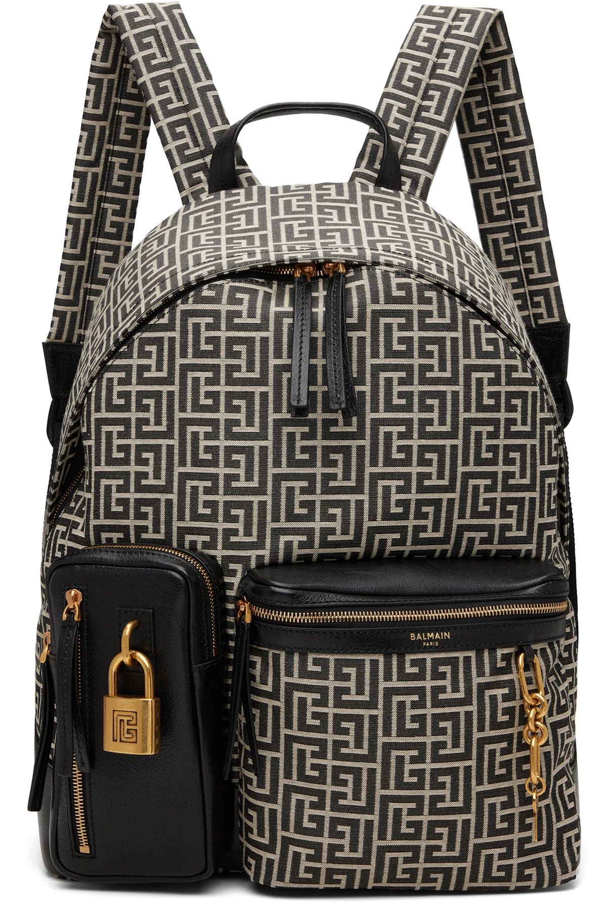 Black & Beige Pulse Monogram Jacquard Backpack