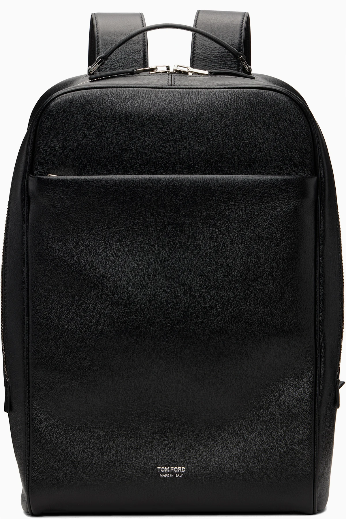 Black Grain Leather Minimal Backpack