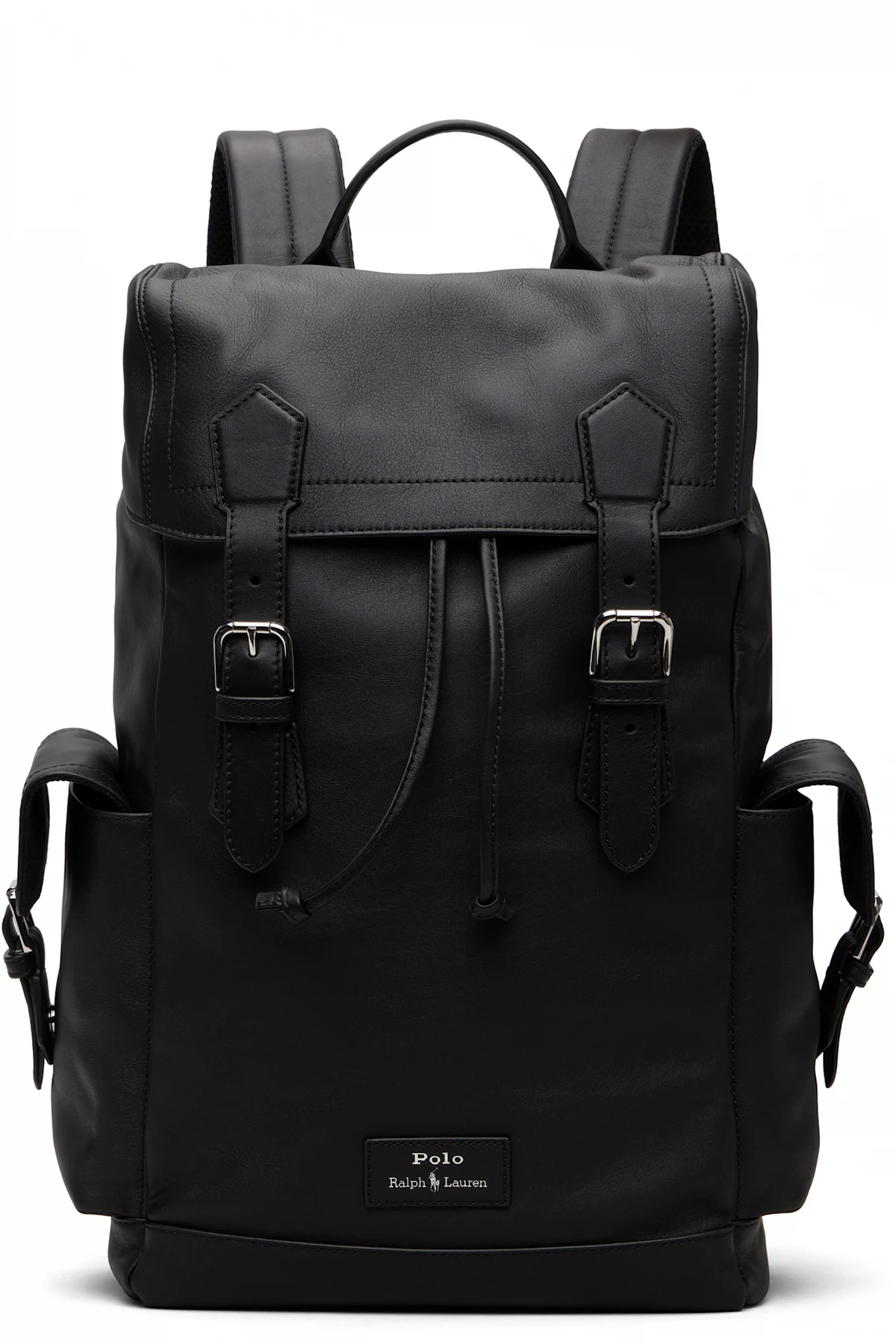 Black Smooth Leather Backpack