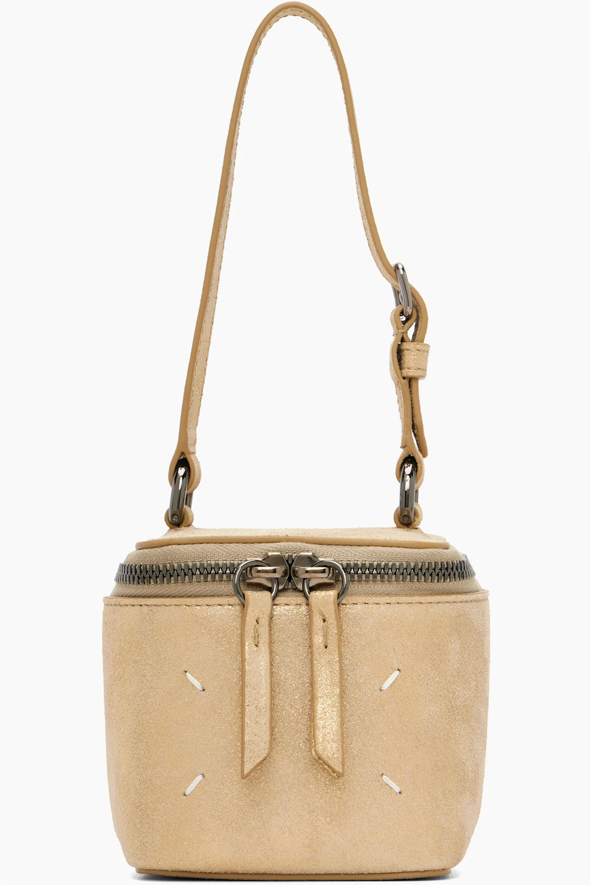 Gold Leather Mini Box Bag