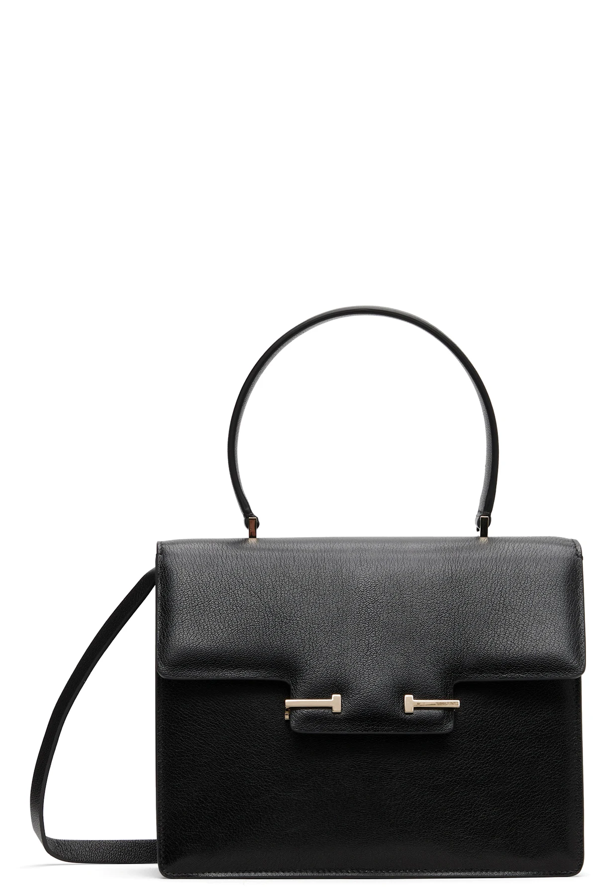 Black Supple Leather Aube Small Top Handle Bag