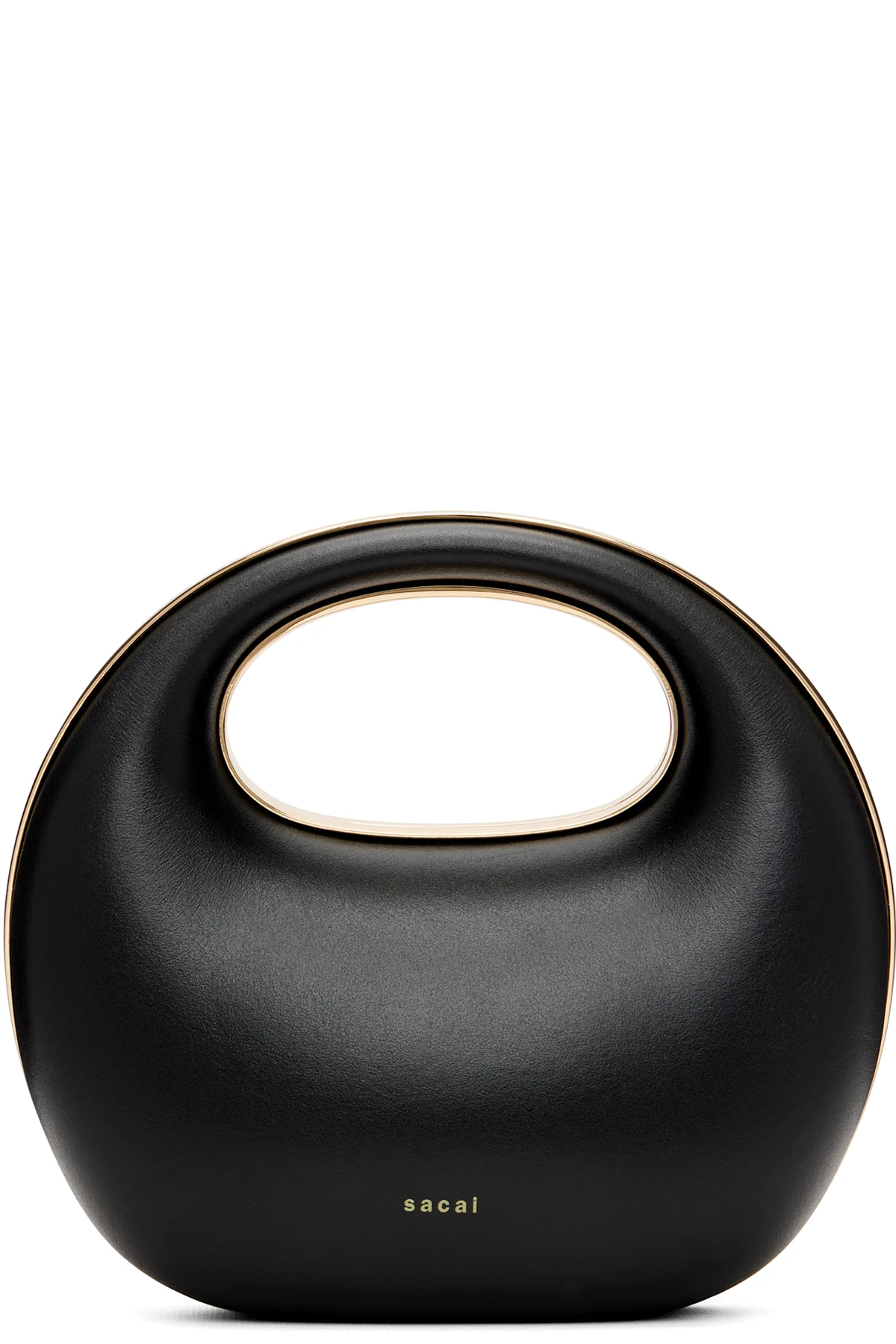 Black Leather Round Bag
