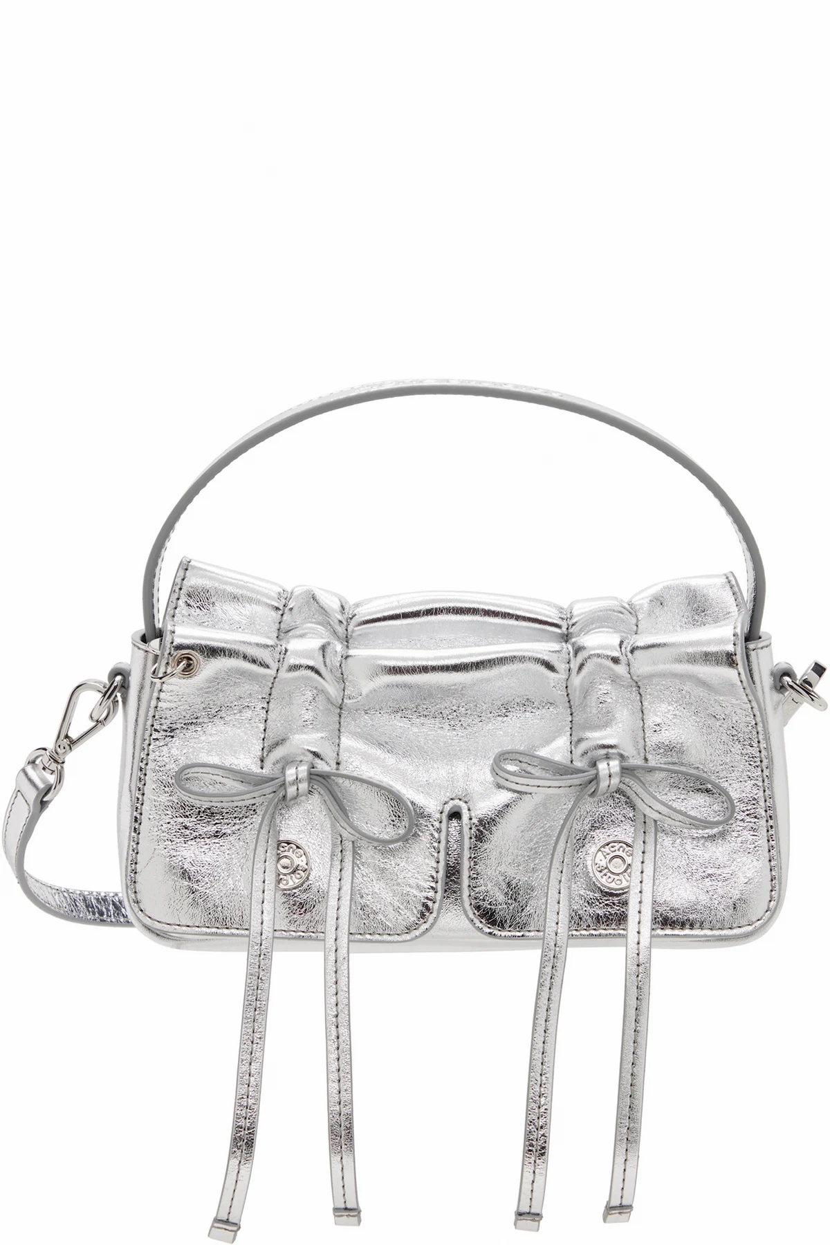 Silver Multipocket Micro Metallic Bag