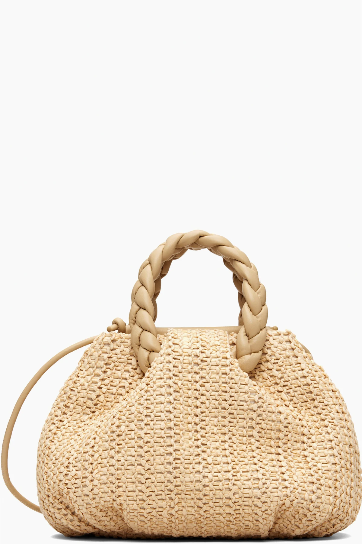 Beige Bombon M Raffia Bag