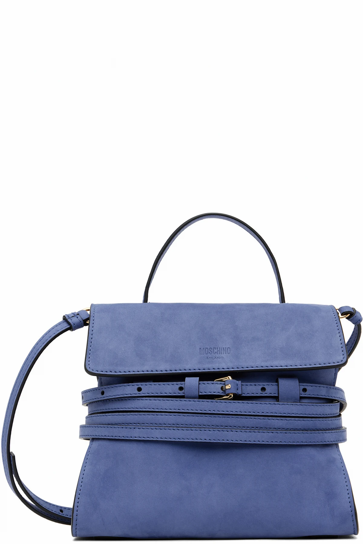 Navy 'Tie Me' Suede Small Bag