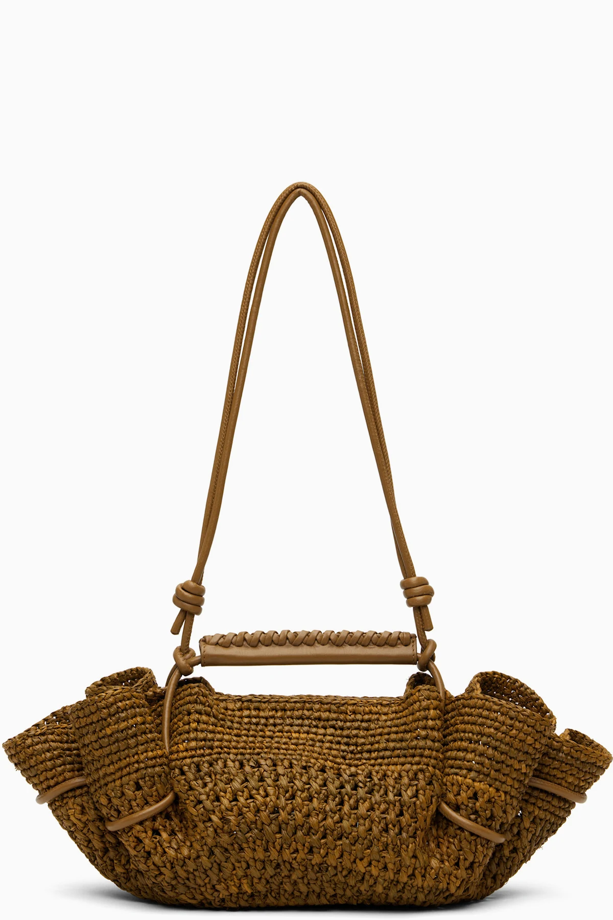 Tan Arta Mini Raffia Bag
