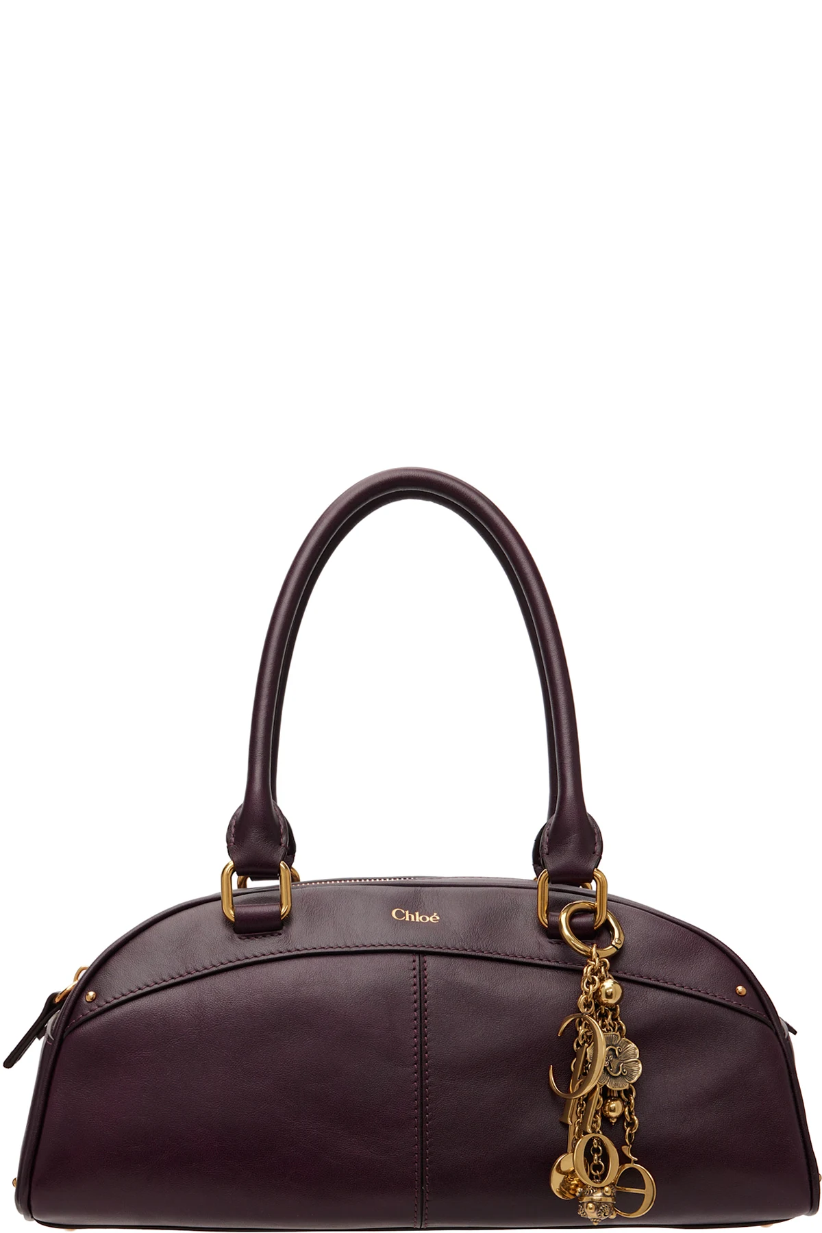 Burgundy Soft Leather Chloé Bowling Bag