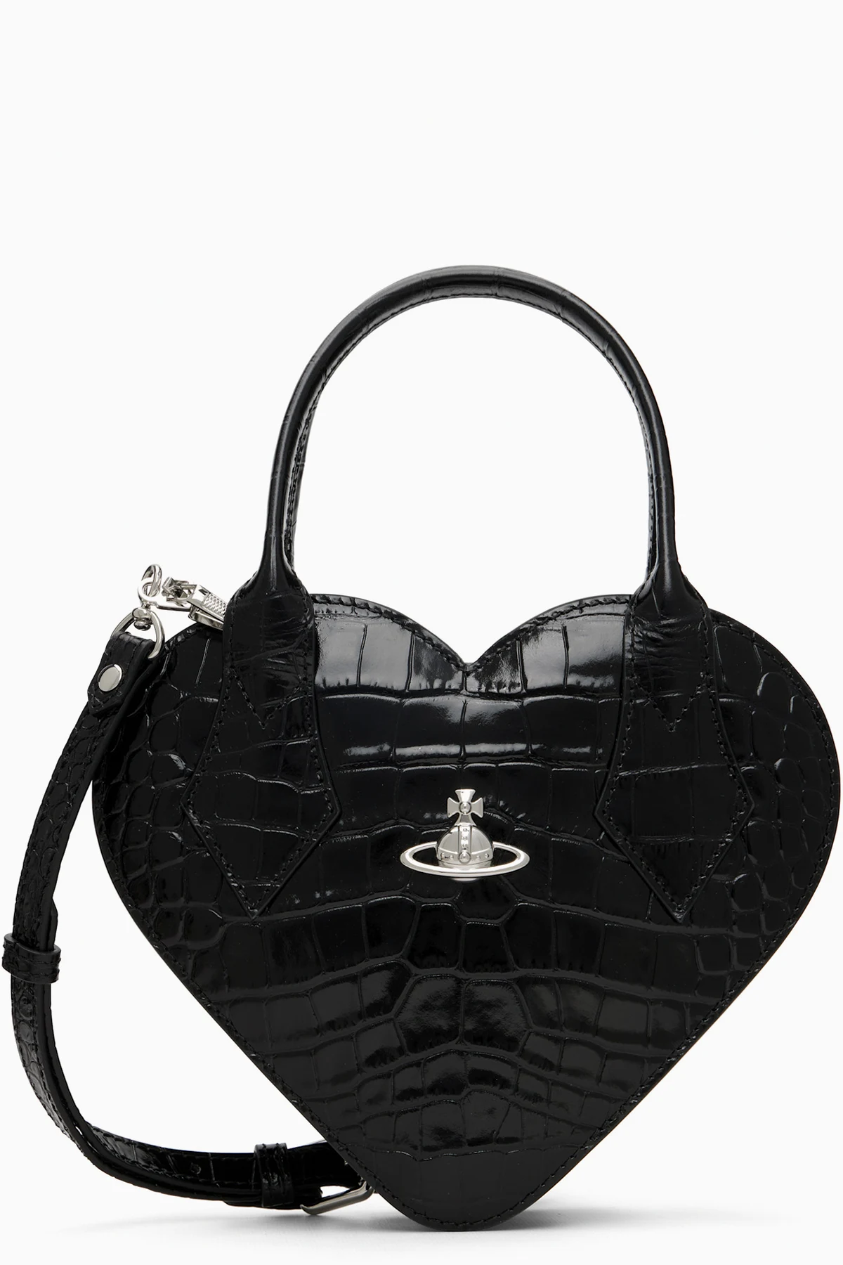 Black Josephine Heart Crossbody Bag
