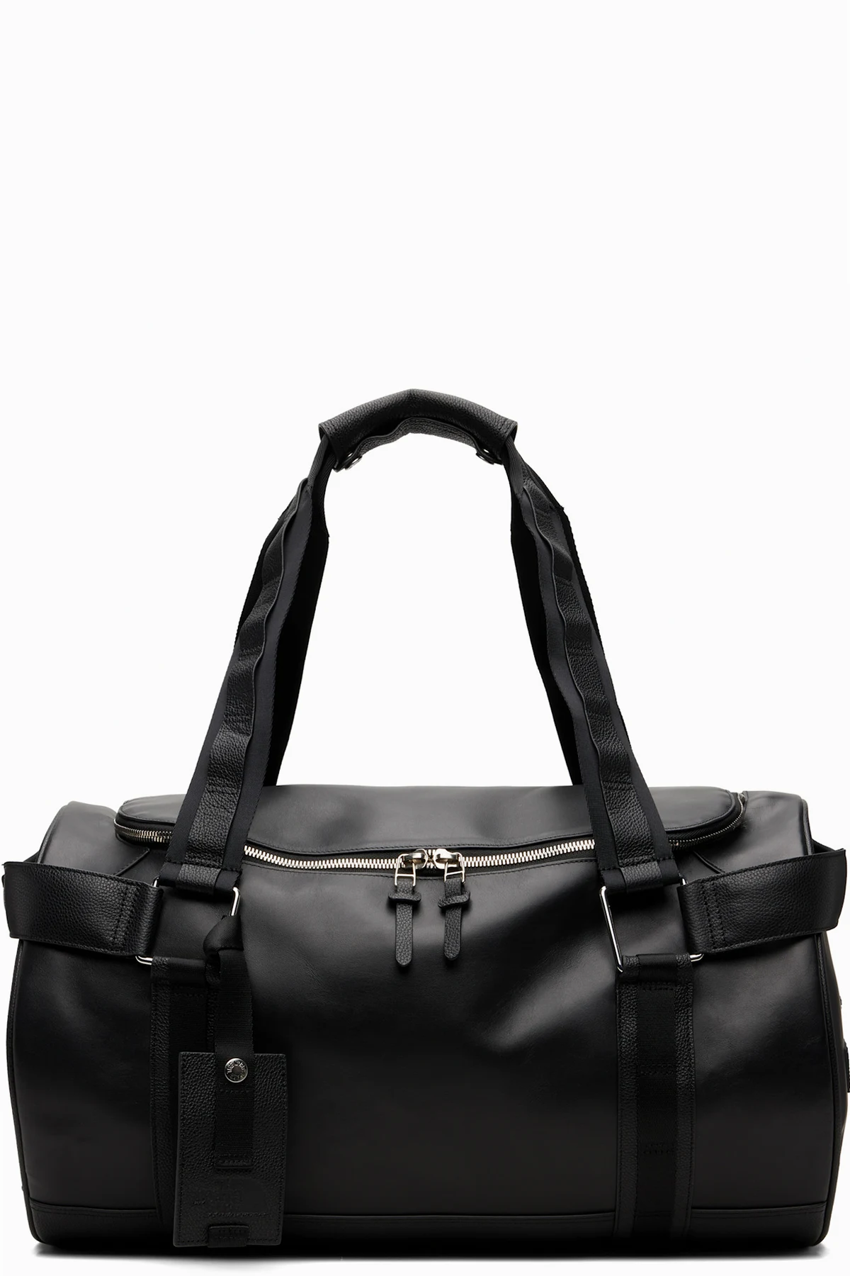 Black Base Camp Leather Duffle Bag