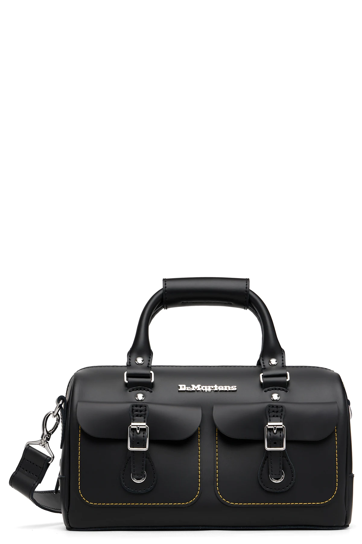 Black Kieve Leather Top Handle Bag