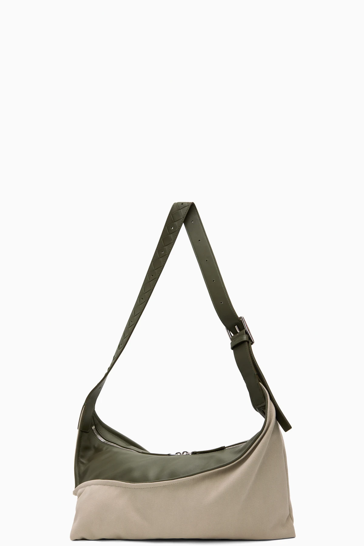 Off-White & Green Small Zigzag Bag