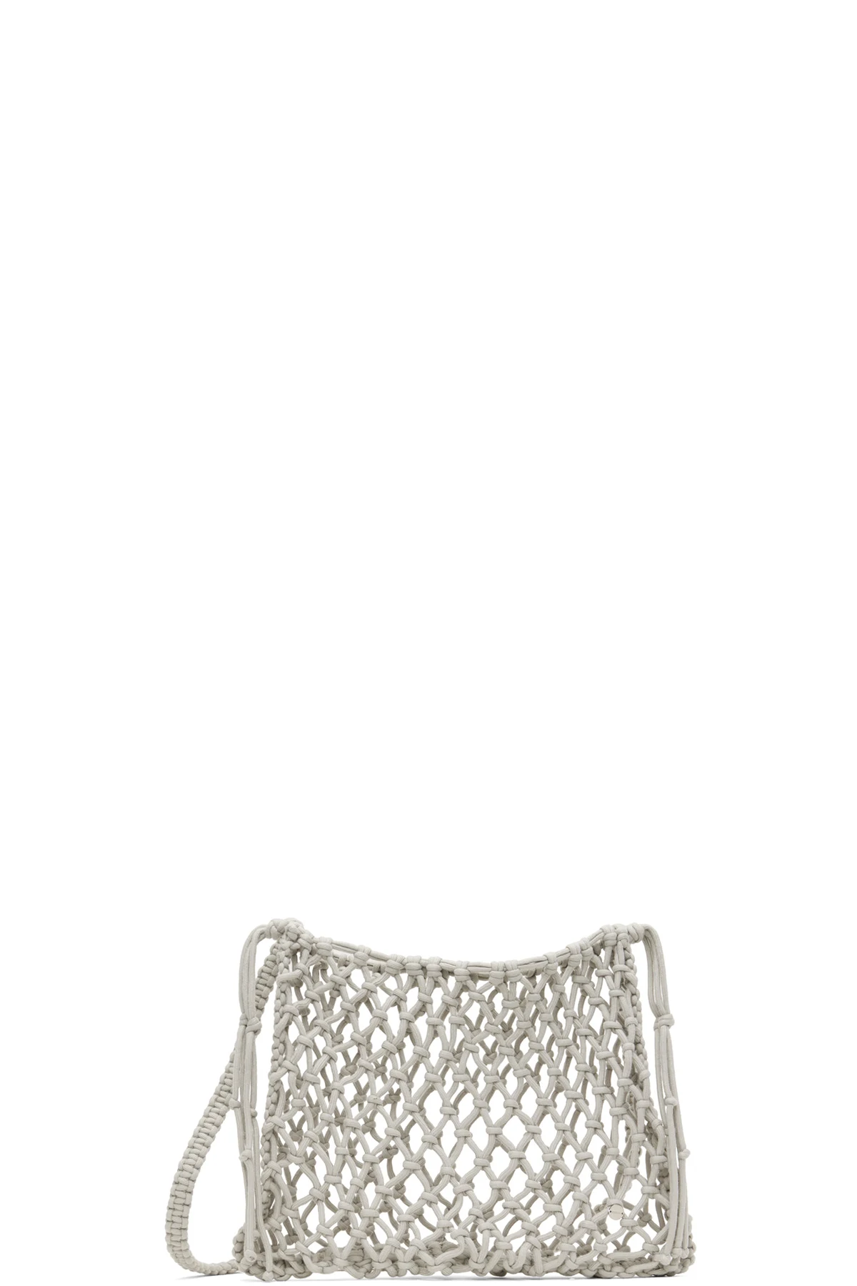 Gray Hand Made Big Crochet Bag