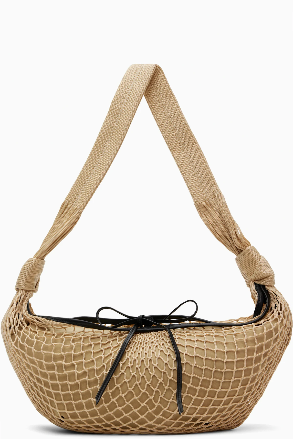 Beige Croissant Filt Bag