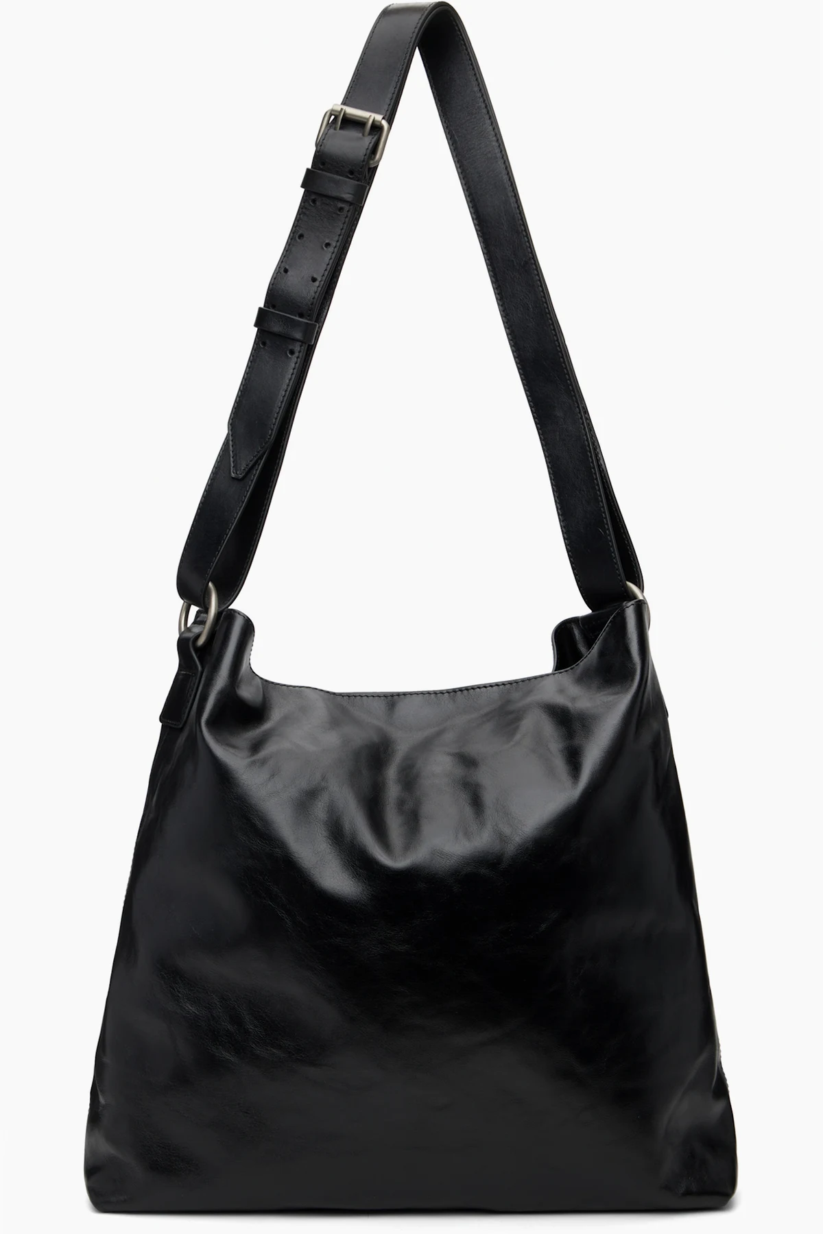 Black Leather Messenger Bag