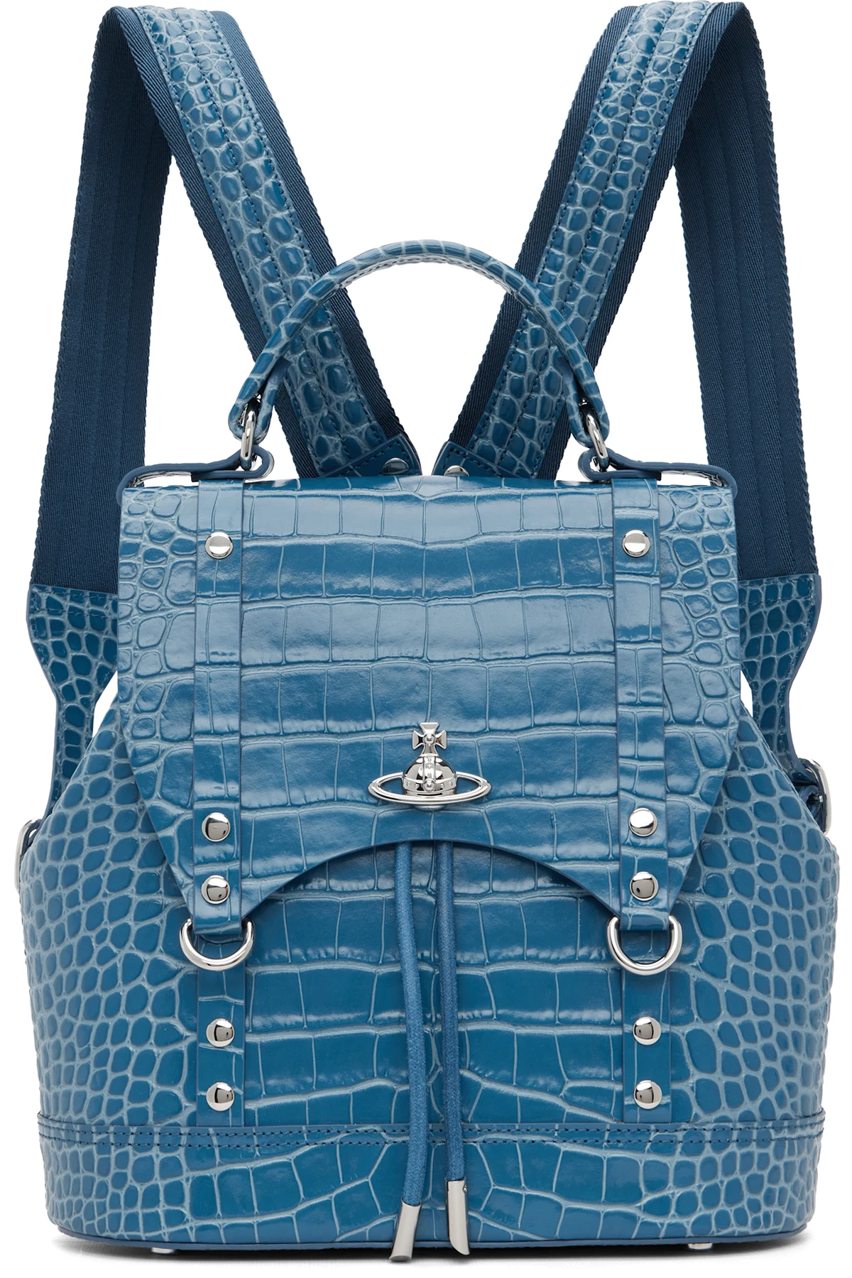Blue Leather Max Small Backpack