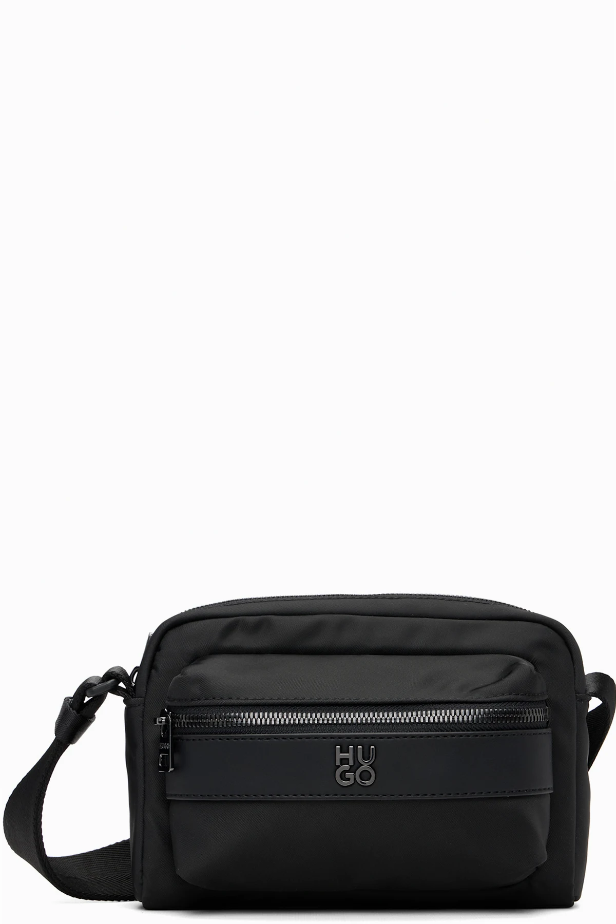Black Stacked Logo Twill Crossbody Bag