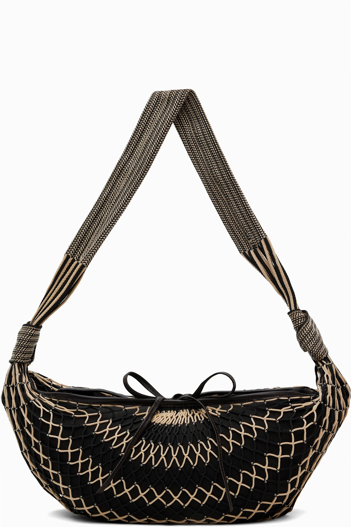 Black & Beige Croissant Filt Bag