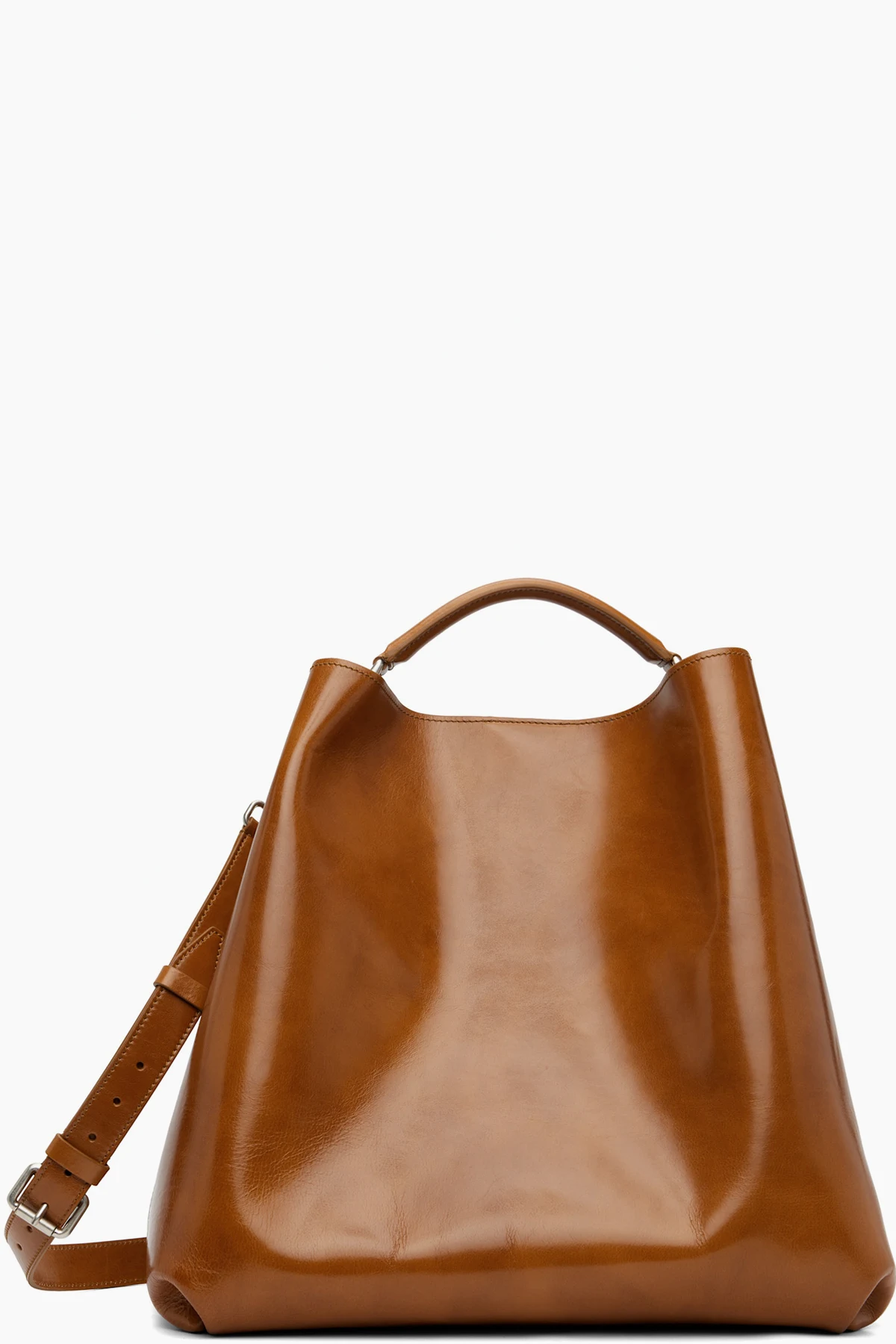 Brown Embossed-Logo Bag