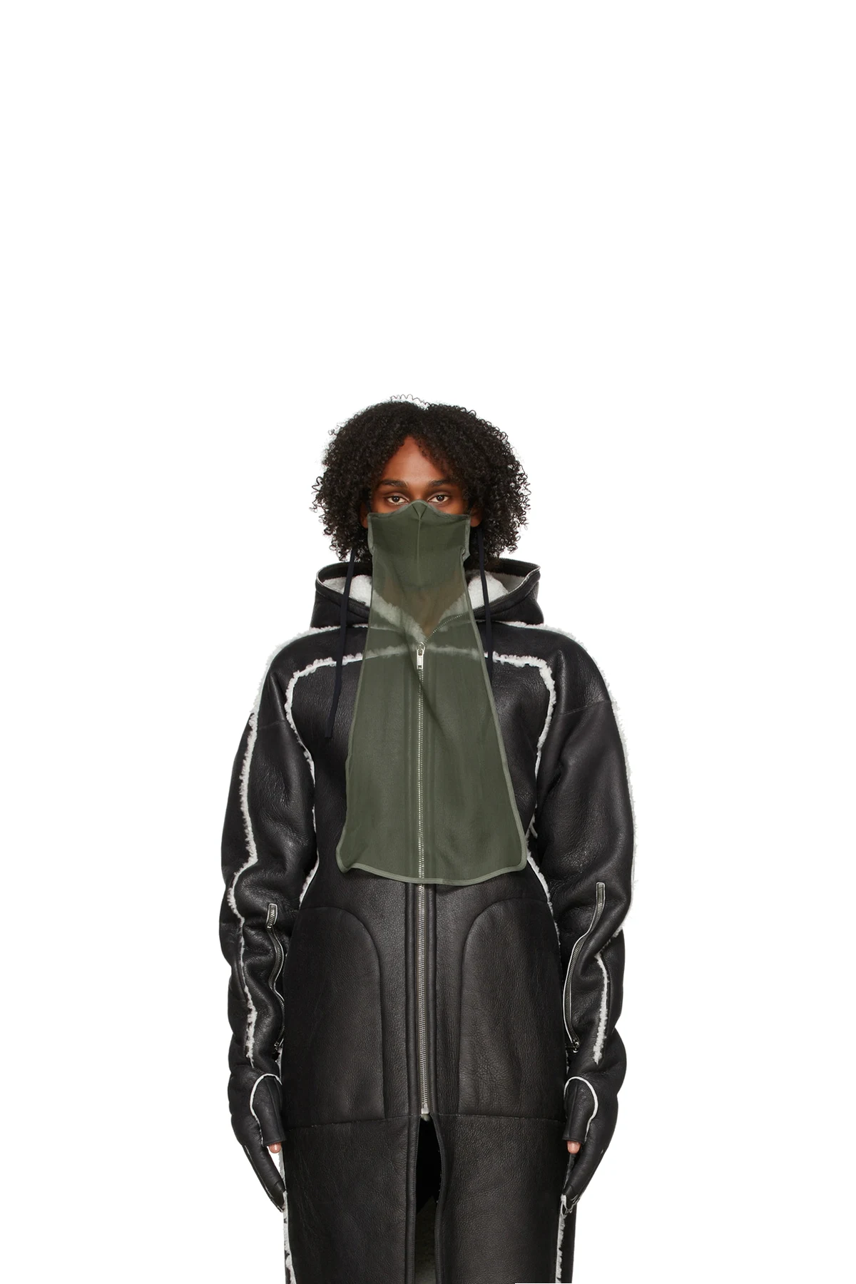 Green Silk Long Mask