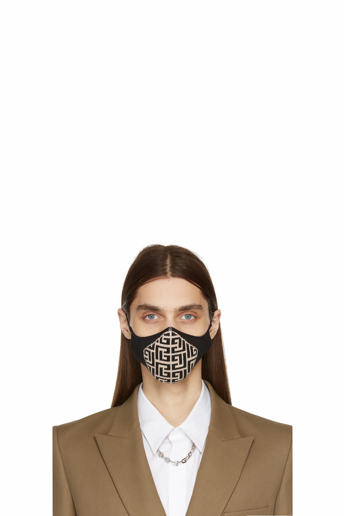 Black & Off-White Logo Face Mask