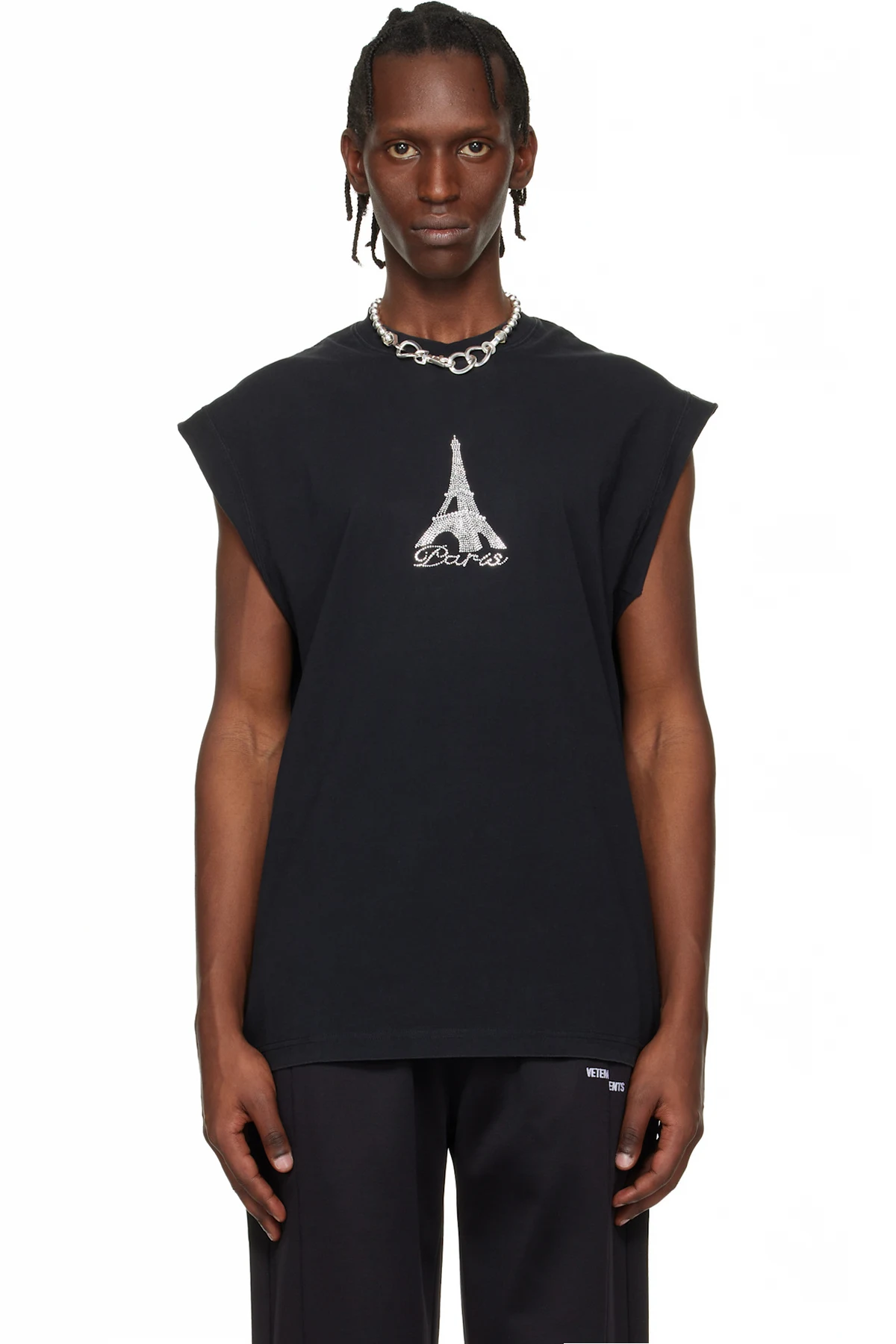 Black Crystal 'Paris' Sleeveless Top