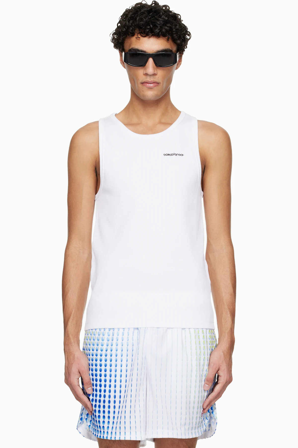 White Ribbed Tank Top