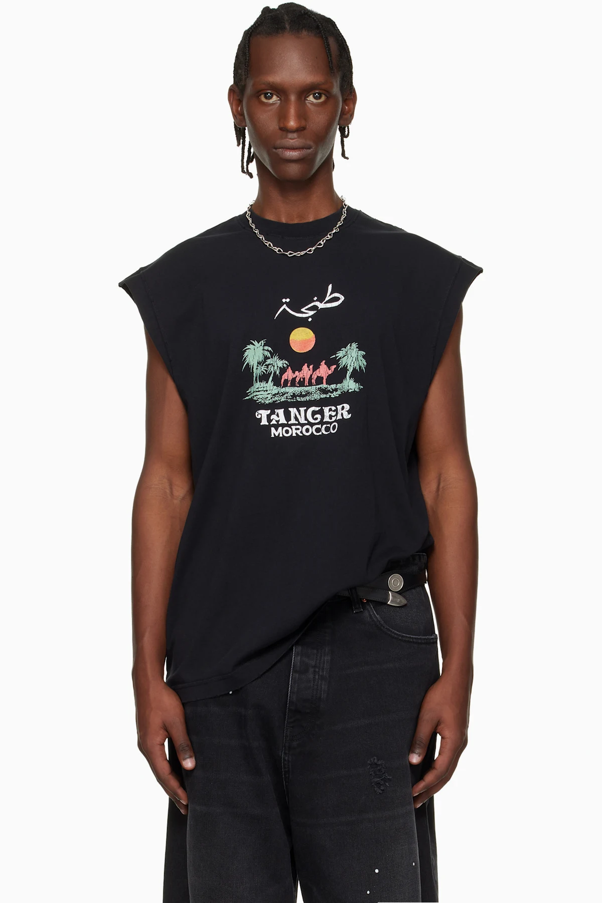 Black 'Morocco' Tourist Sleeveless Top