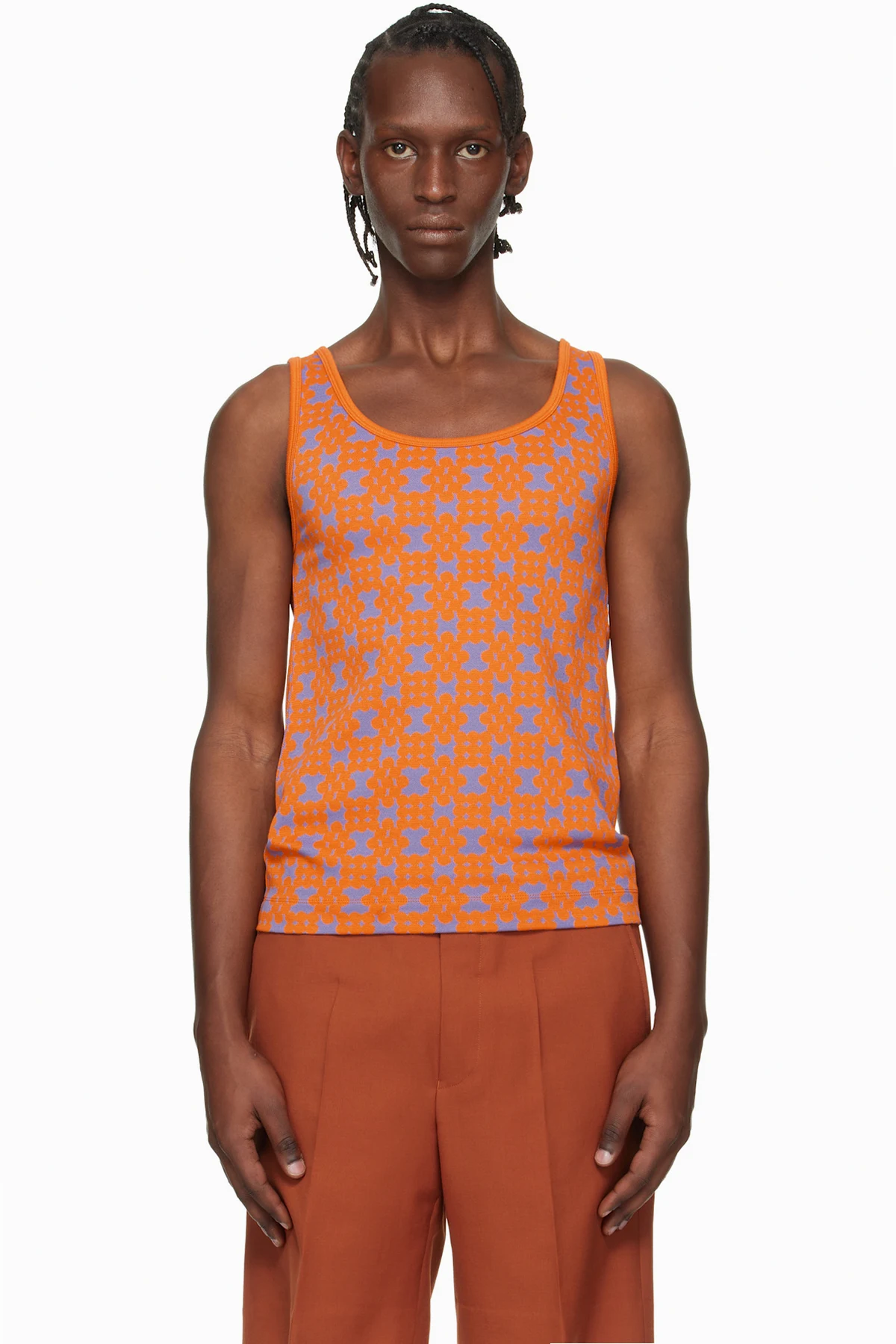 Orange & Purple Jacquard Tank Top