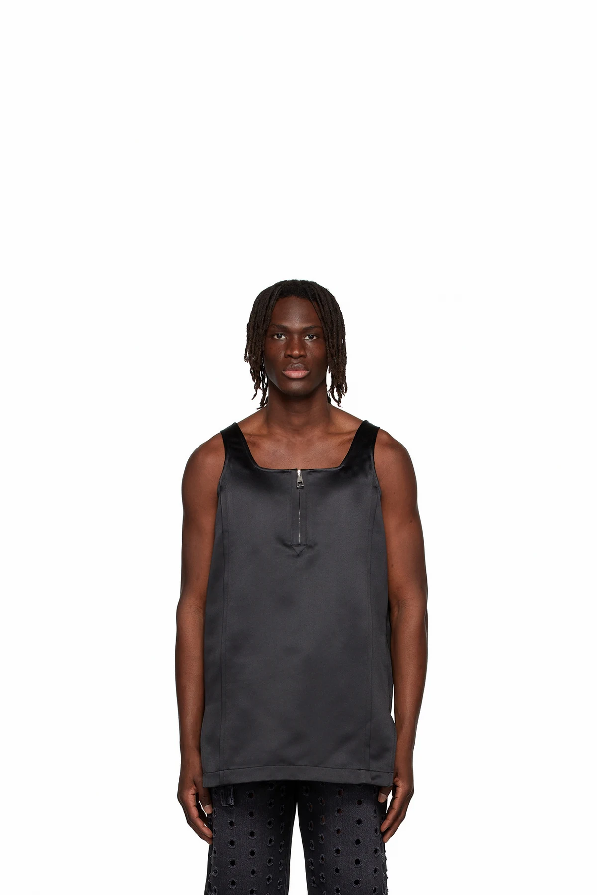 Black Polyester Tank Top